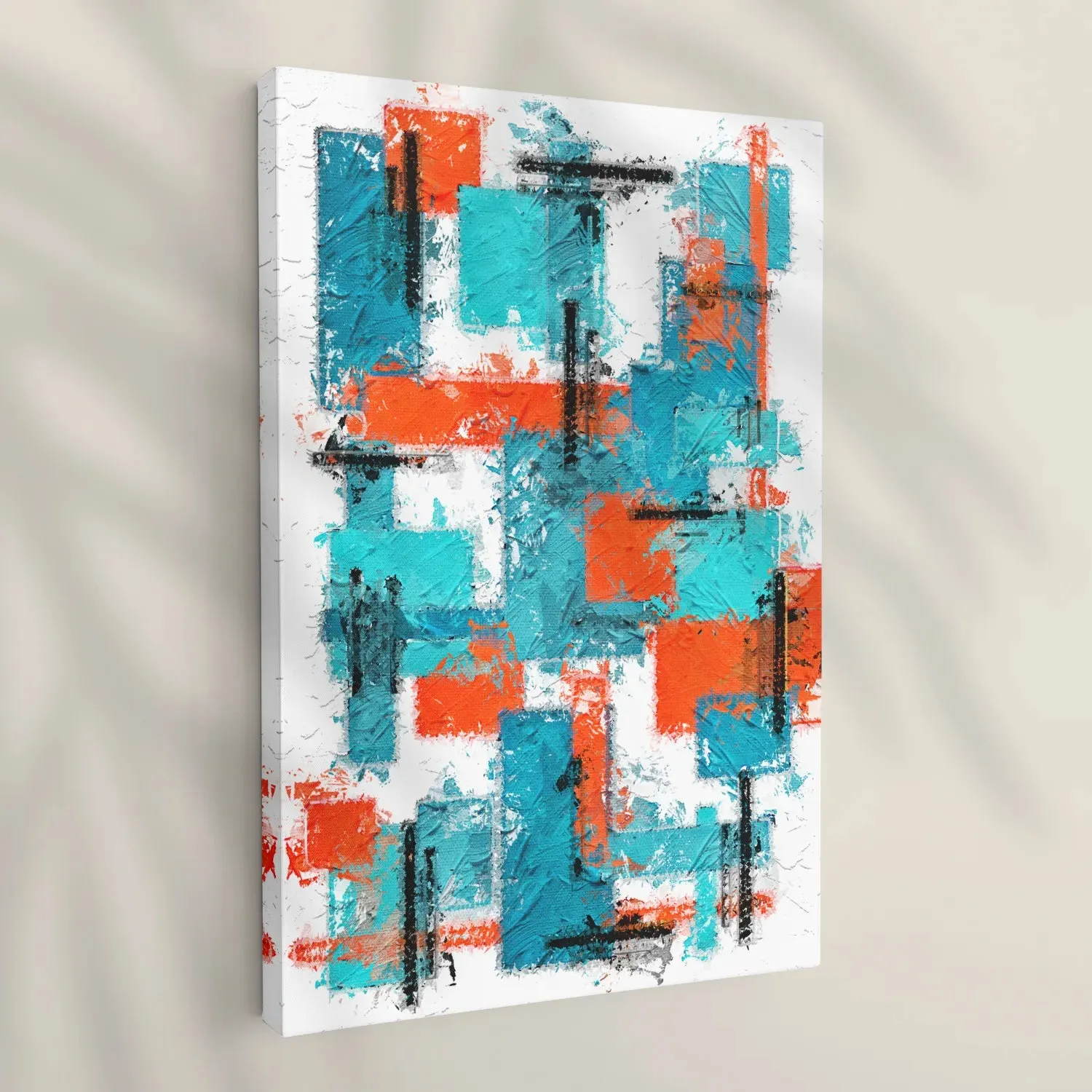 Brush Stroke Patterned Geometric Wall Art - II