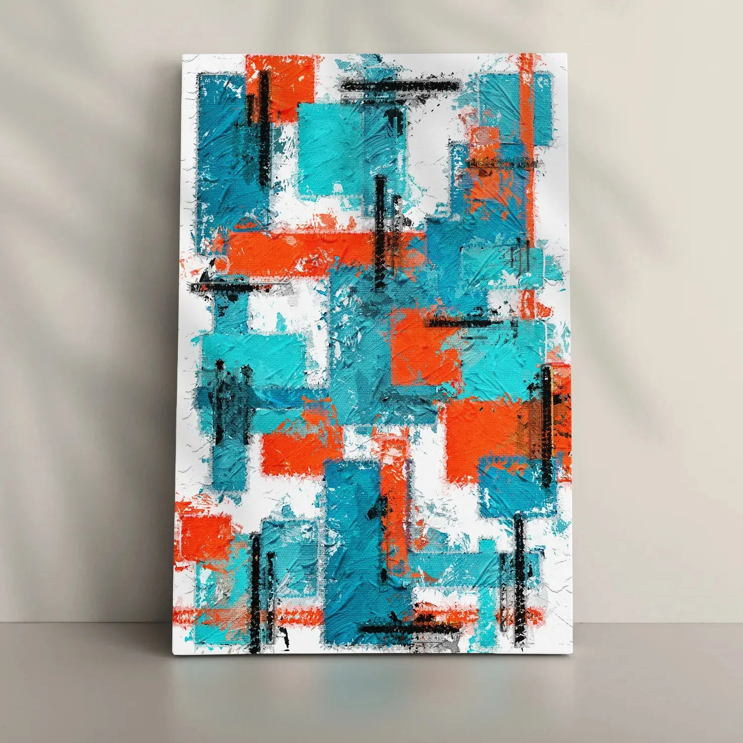 Brush Stroke Patterned Geometric Wall Art - II