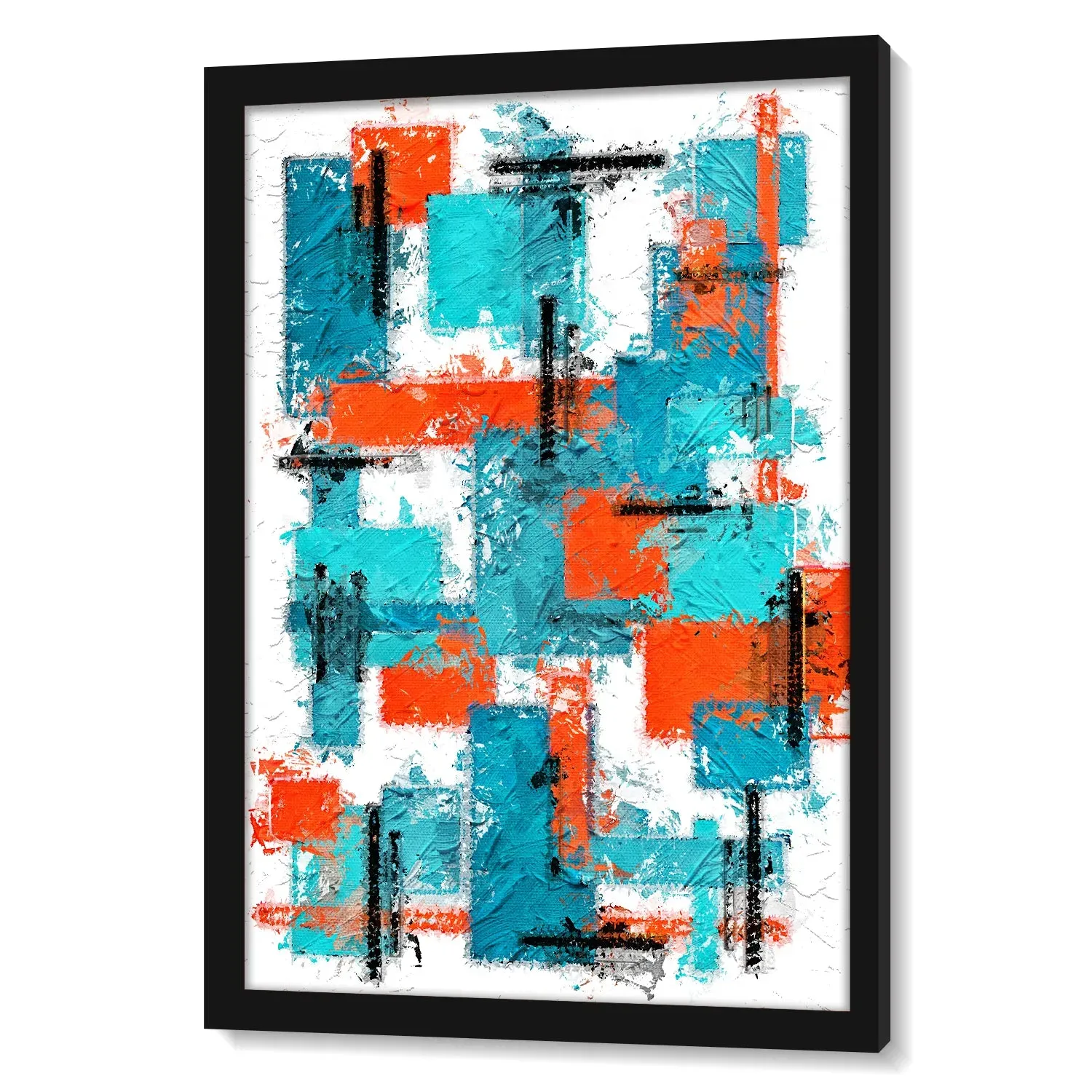 Brush Stroke Patterned Geometric Wall Art - II