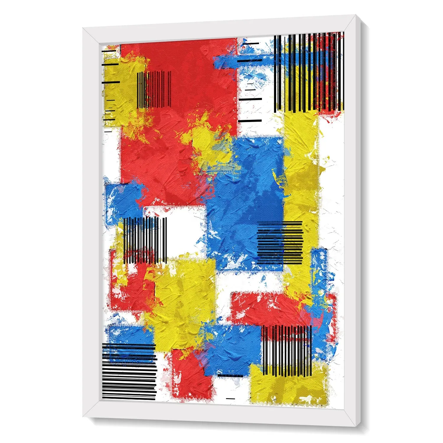 Brush Stroke Patterned Geometric Wall Art - III