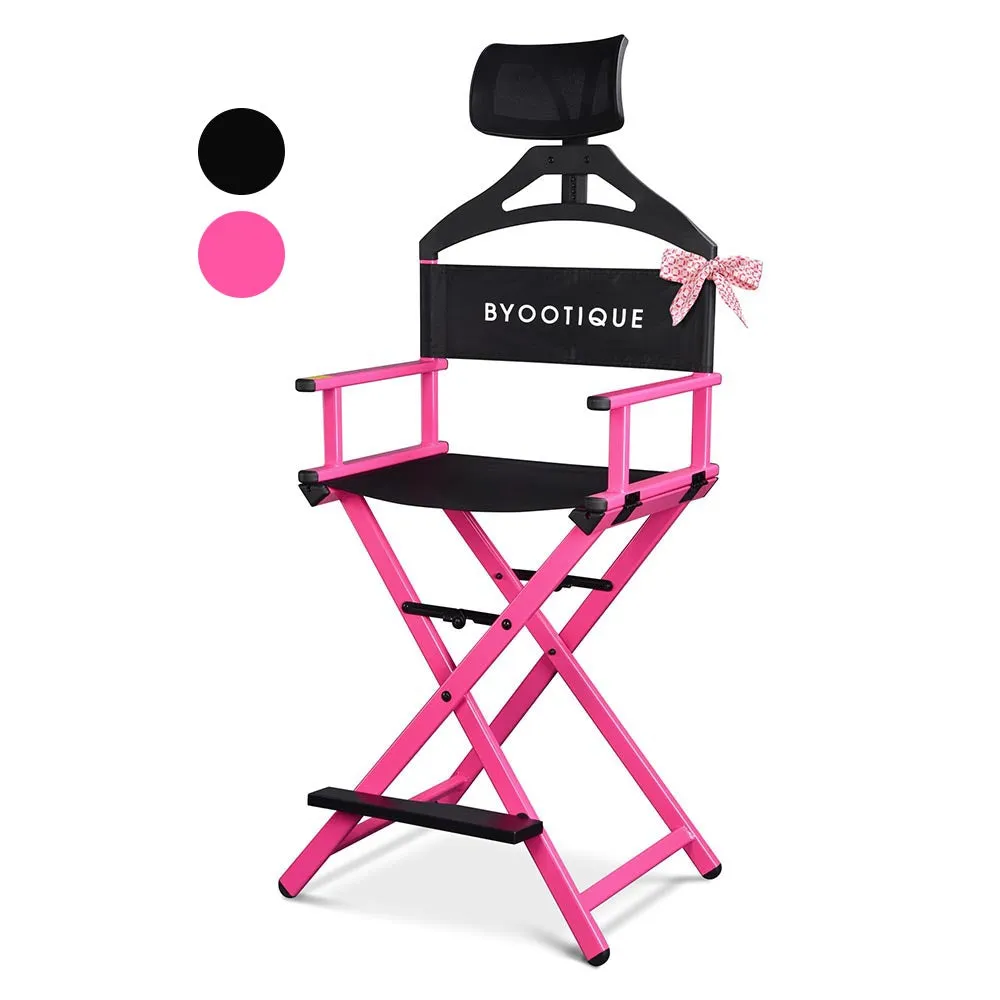 Byootique UrStudio Makeup Chair with Headrest: Tall Director's Chair