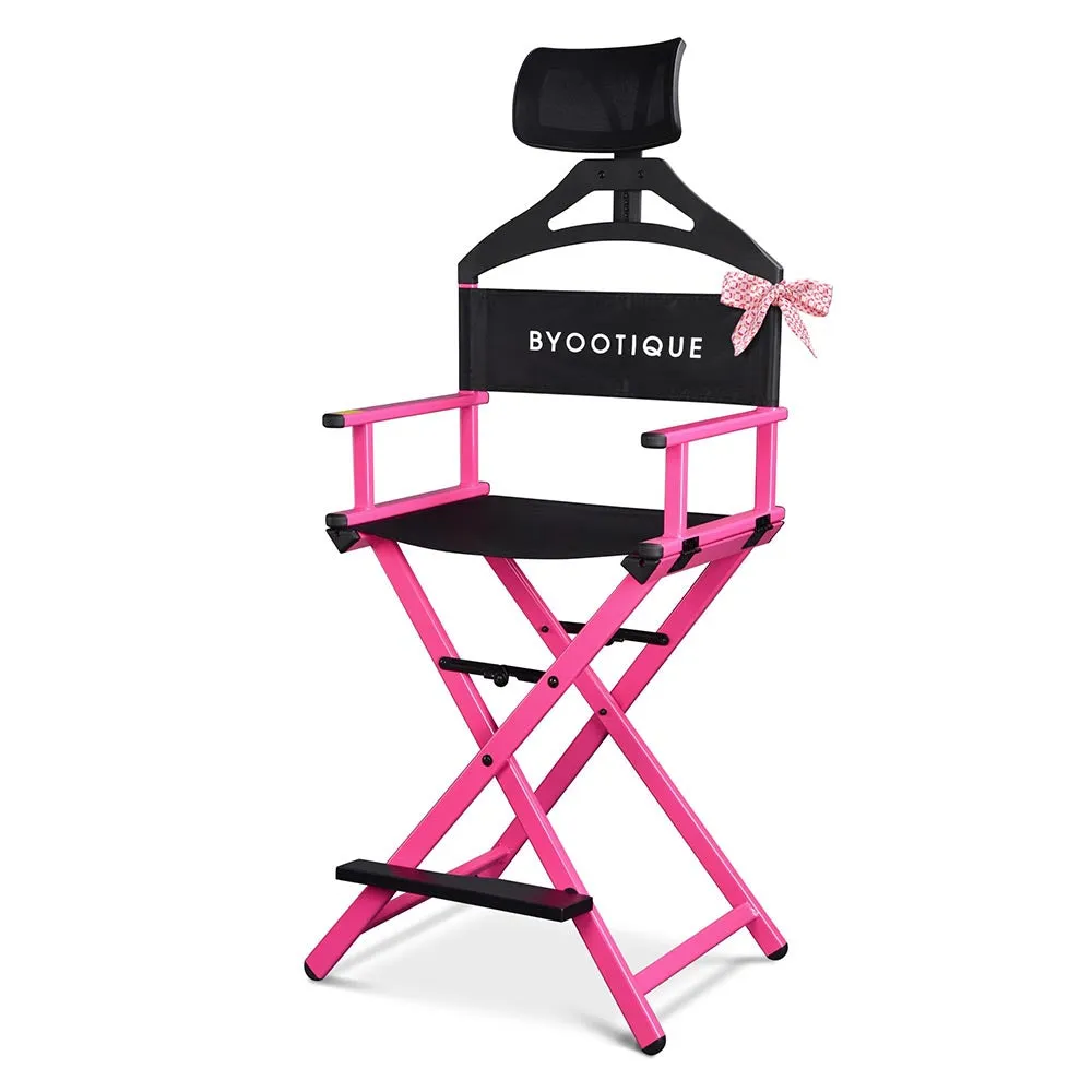 Byootique UrStudio Makeup Chair with Headrest: Tall Director's Chair