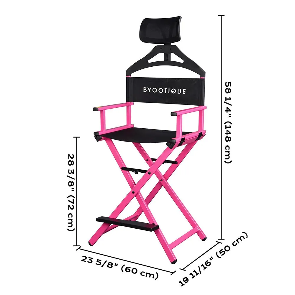 Byootique UrStudio Makeup Chair with Headrest: Tall Director's Chair