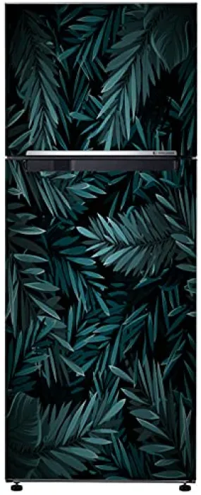 Byteon Decorative Abstract Beautiful Leaves with Dark Background Extra lardge Fridge Sticker for Fridge Decor (PVC Vinyl Multicolor) fd307