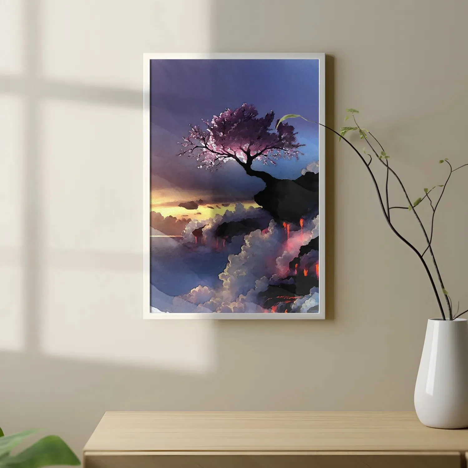 Cherry Blossom On Misty Mountain