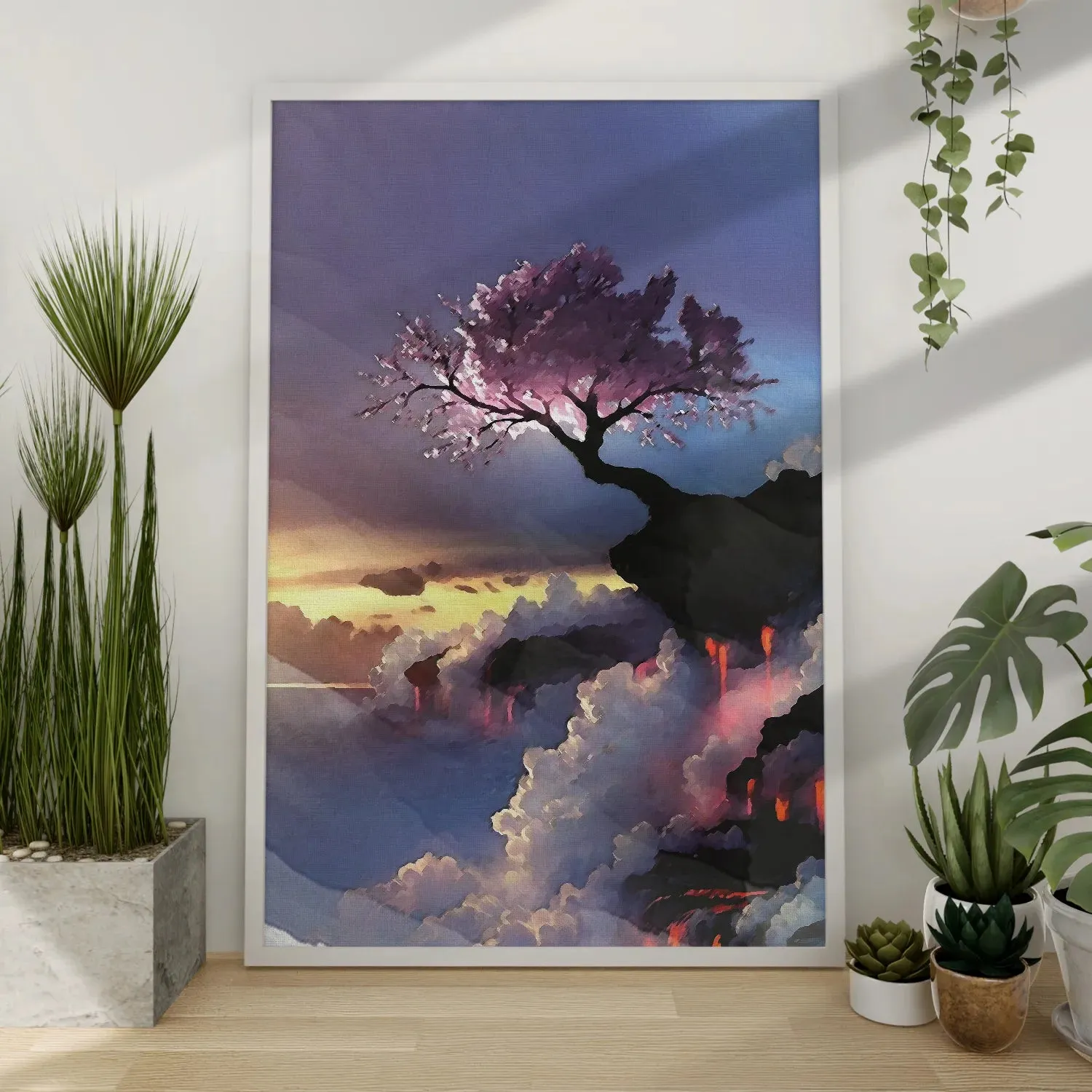 Cherry Blossom On Misty Mountain