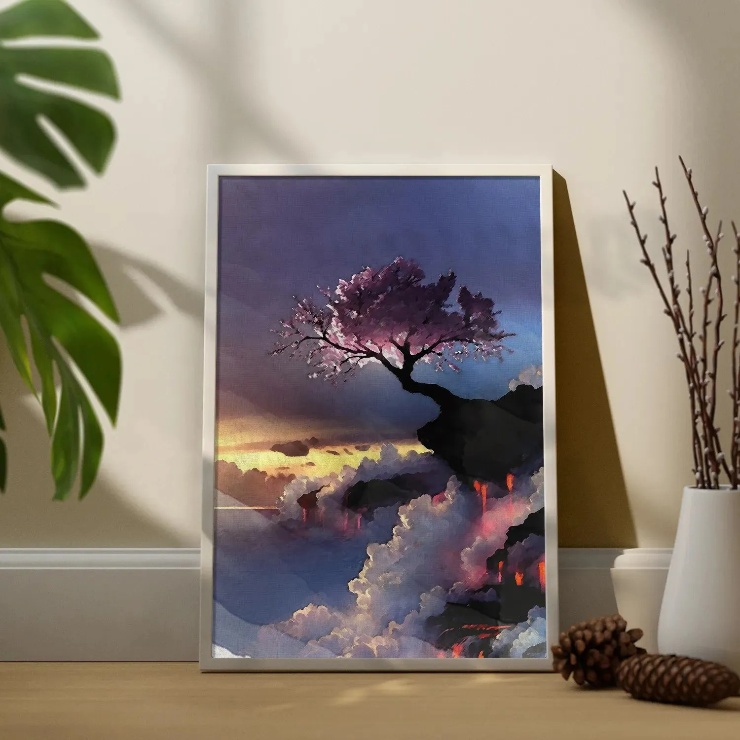 Cherry Blossom On Misty Mountain