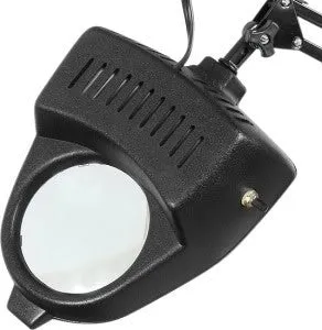 Clamp On Table Swing Arm Lighted Magnifier Magnifying Hobby Desk Work Lamp Light