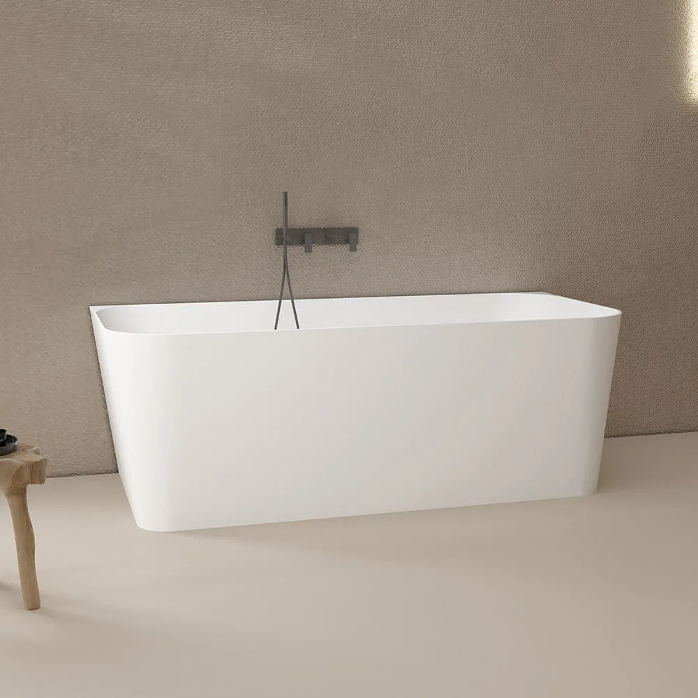 CLIO 1700mm Back to Wall Free Standing Bath Matte White
