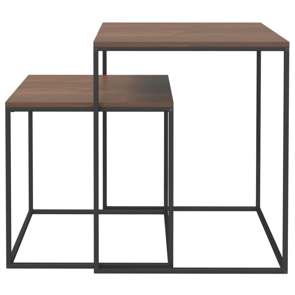 Coffee Table Set Accent Nesting Table 2 Pcs Engineered Wood and Metal