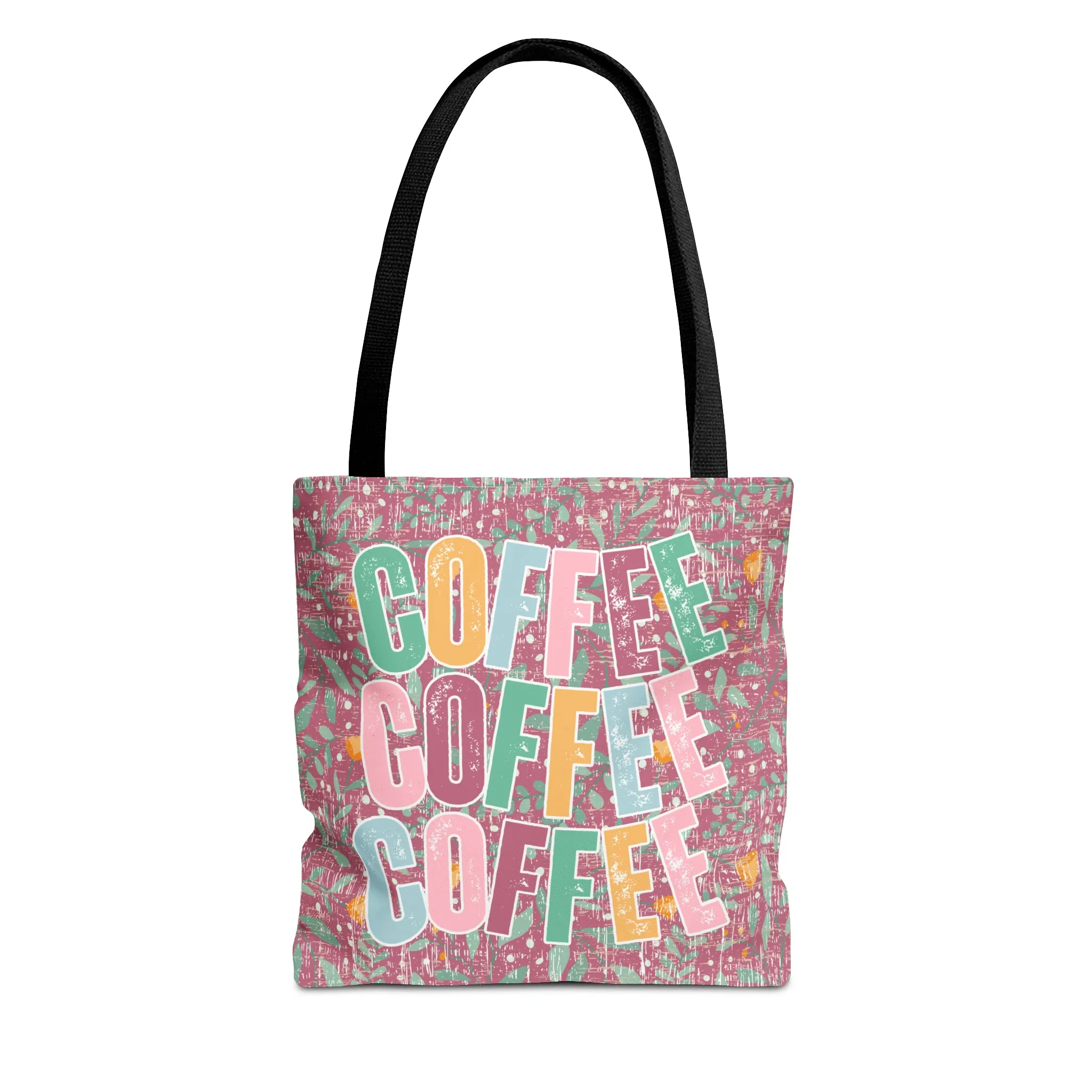 Coffee Trio: Women's Small Tote Bag with Repeated 'COFFEE' Design