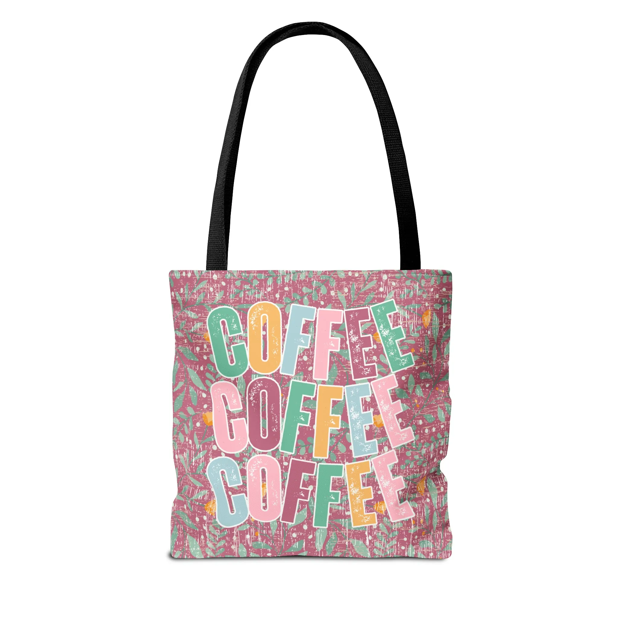 Coffee Trio: Women's Small Tote Bag with Repeated 'COFFEE' Design