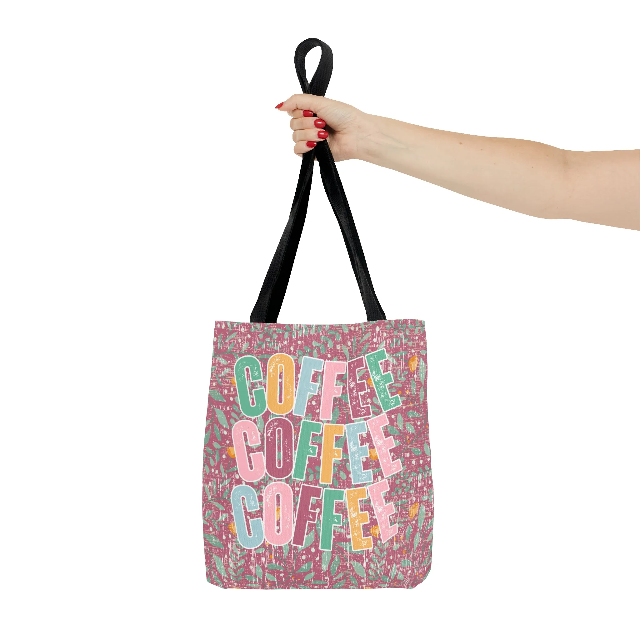 Coffee Trio: Women's Small Tote Bag with Repeated 'COFFEE' Design
