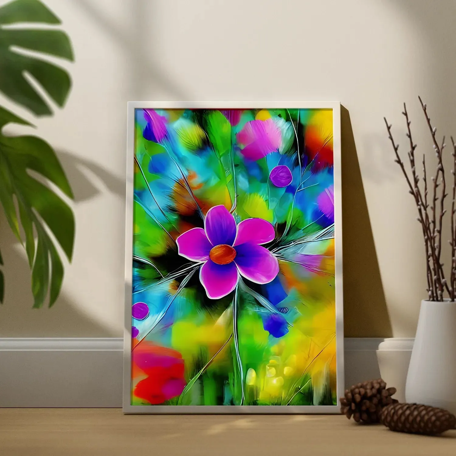 Colored Flower Lucid Background