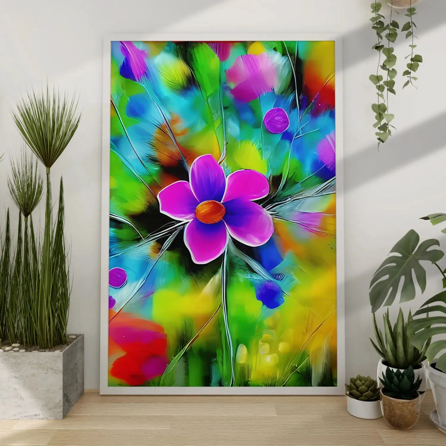 Colored Flower Lucid Background