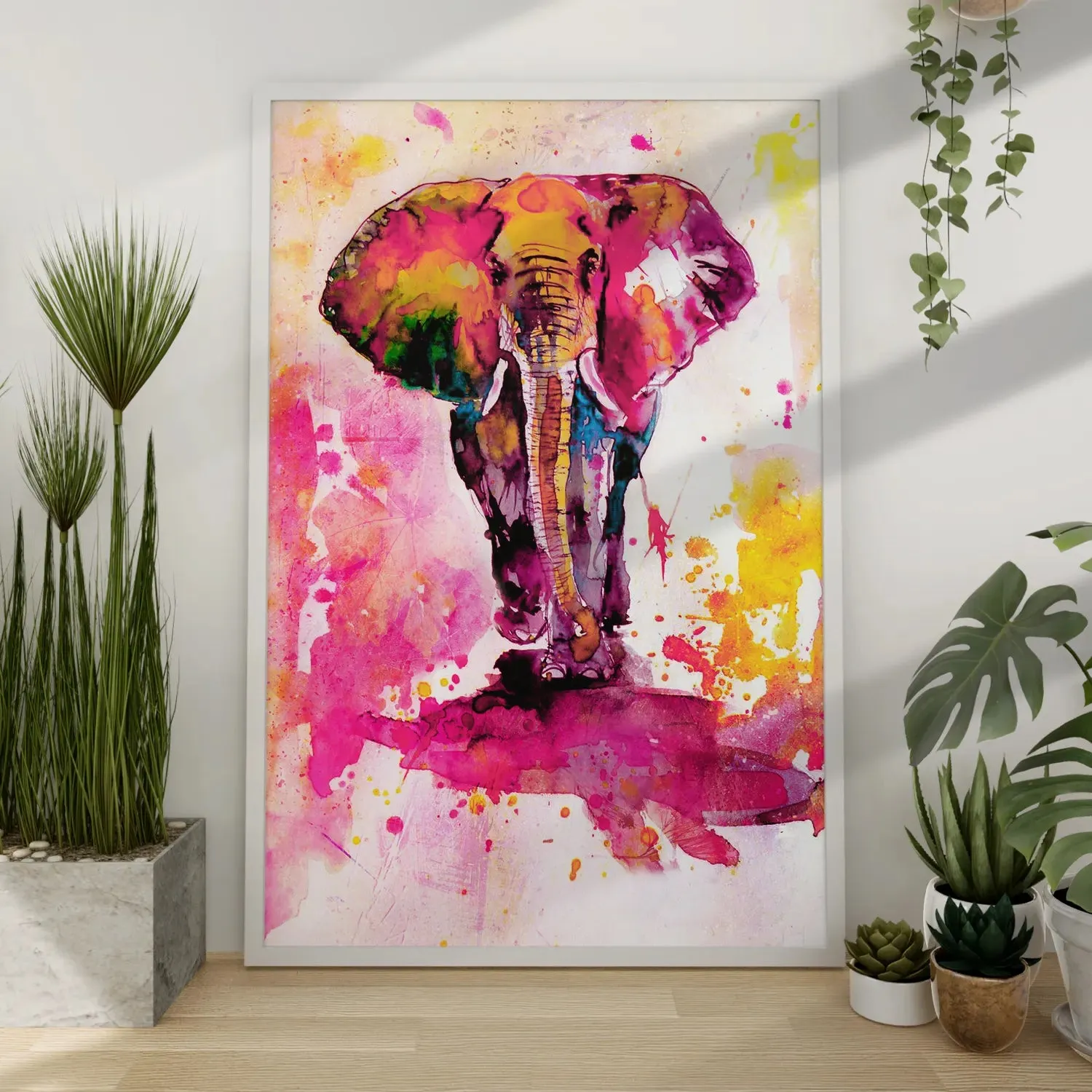 Colorful Elephant Water Color Painting