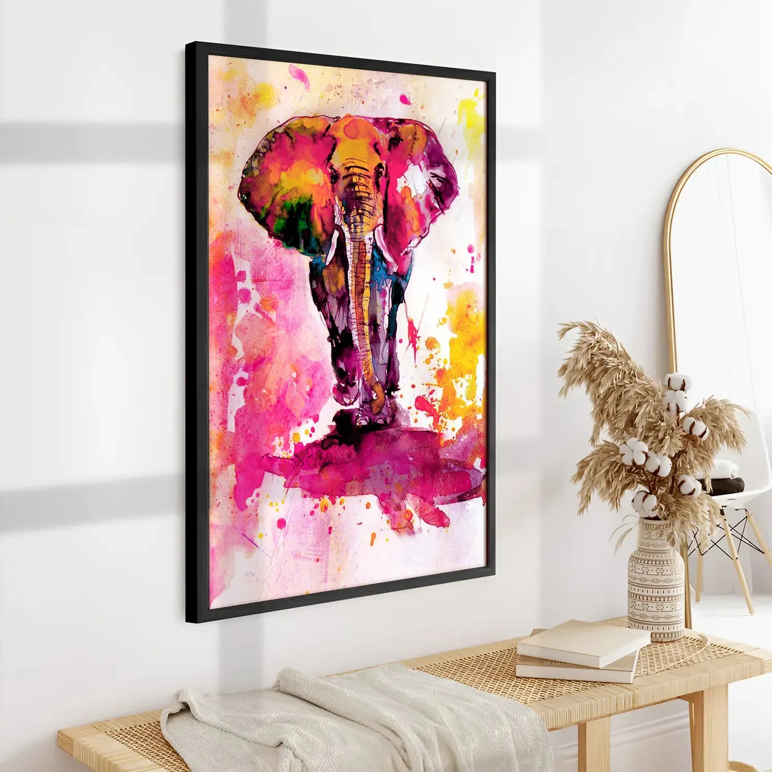 Colorful Elephant Water Color Painting