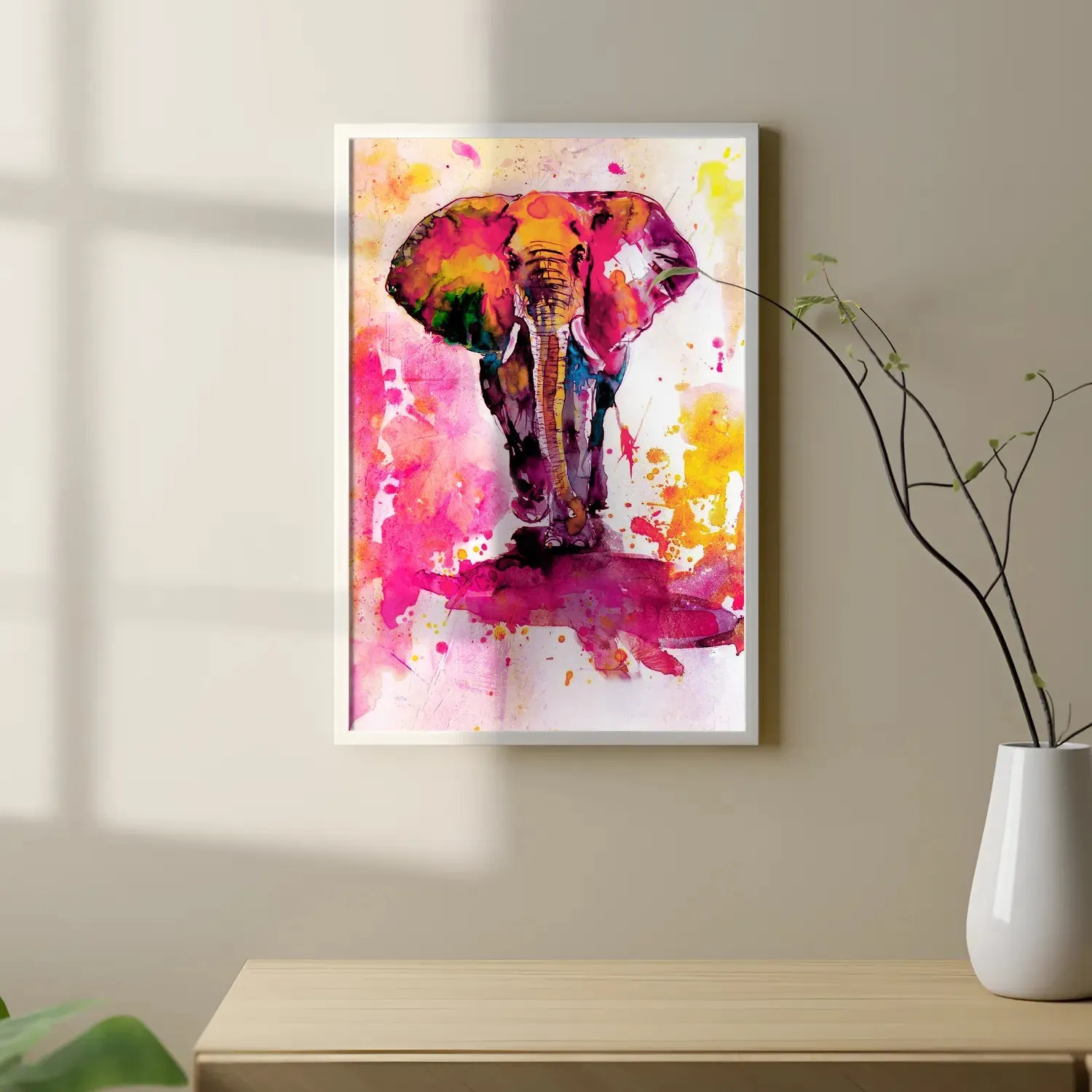 Colorful Elephant Water Color Painting