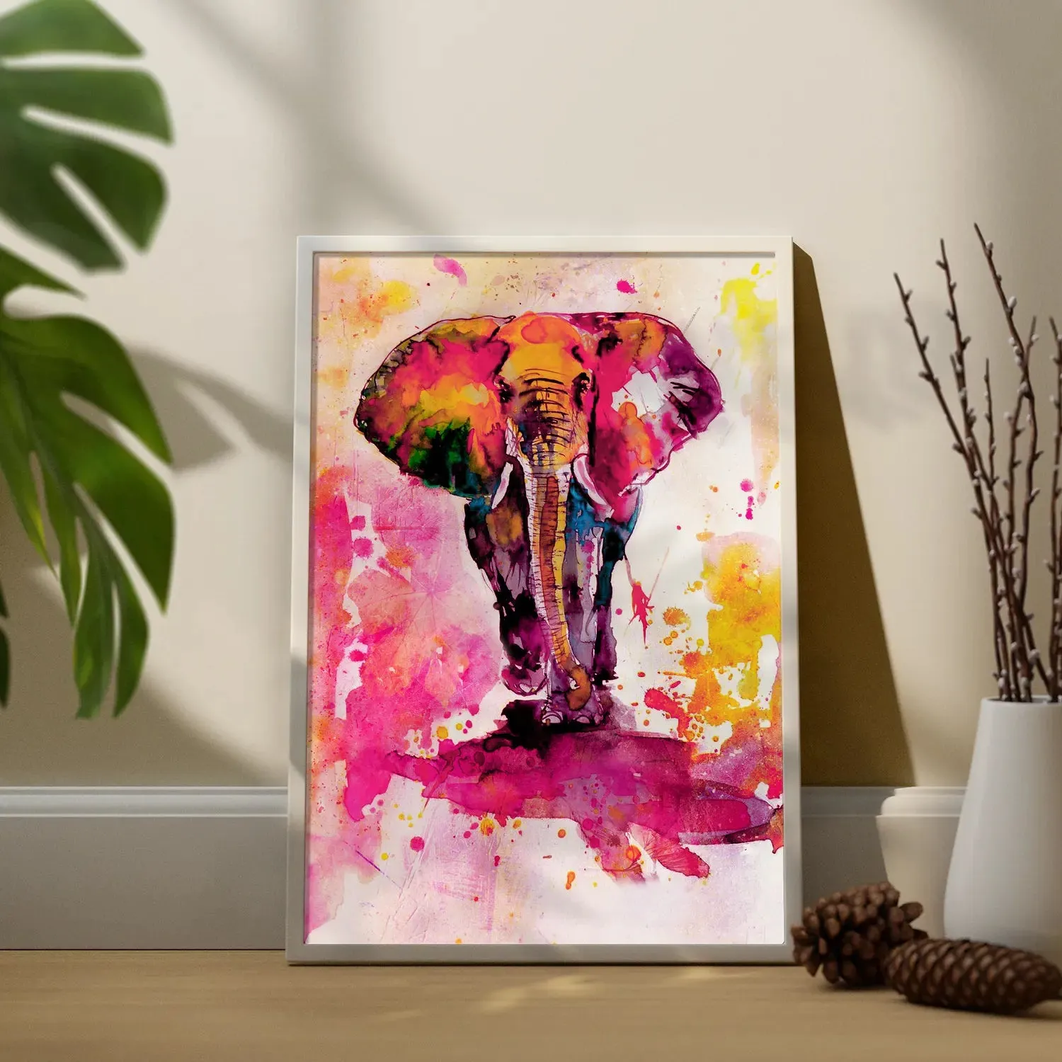 Colorful Elephant Water Color Painting