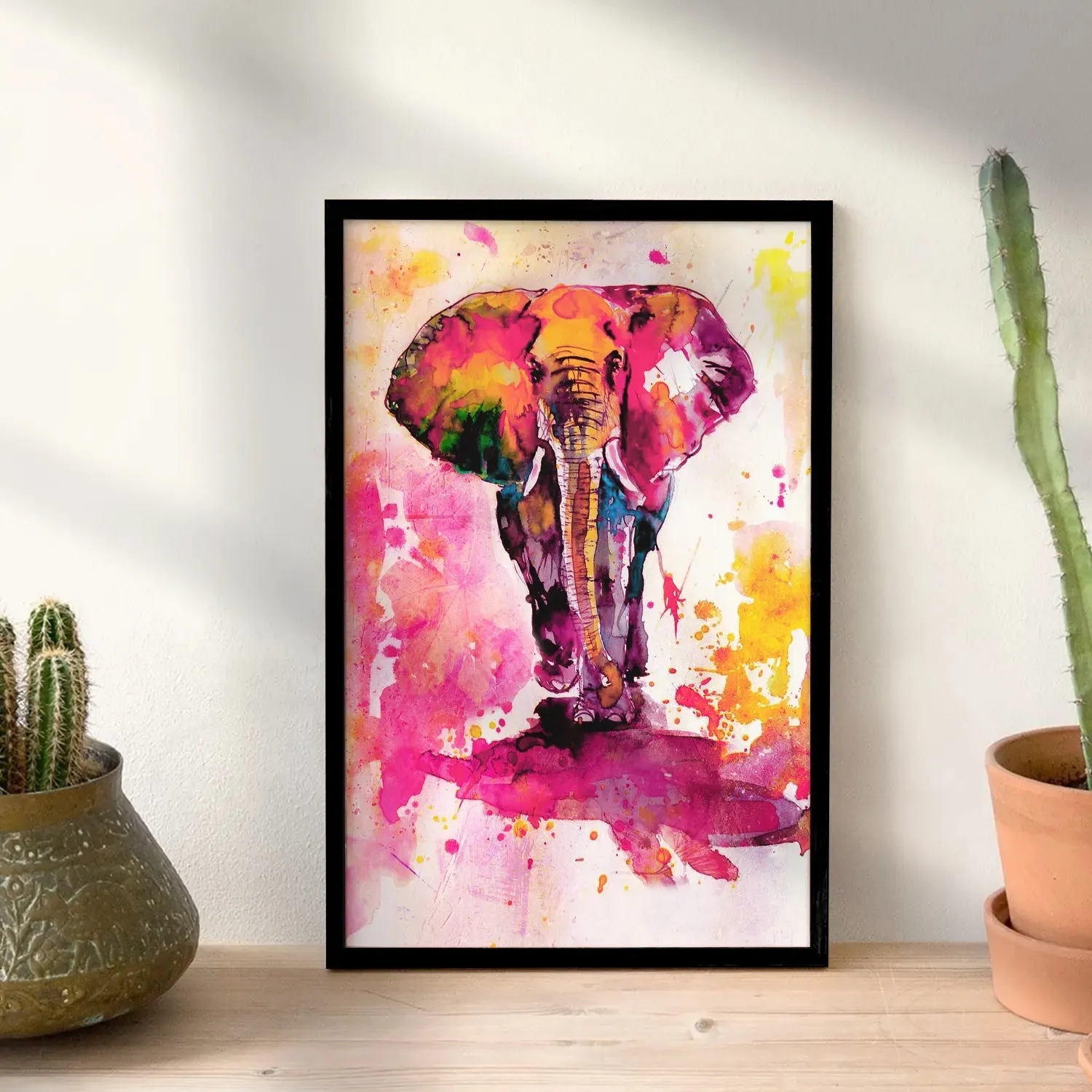 Colorful Elephant Water Color Painting