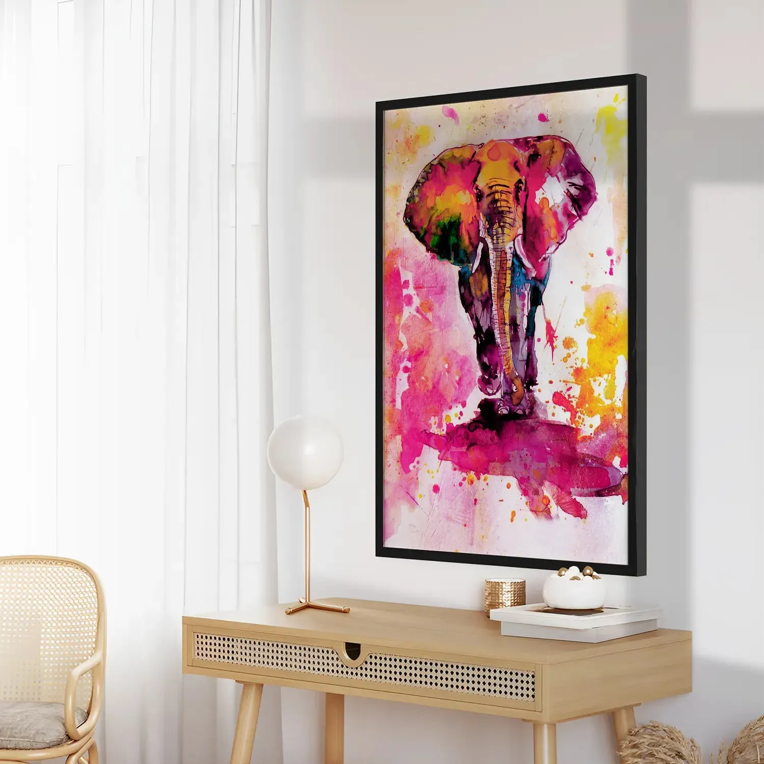 Colorful Elephant Water Color Painting