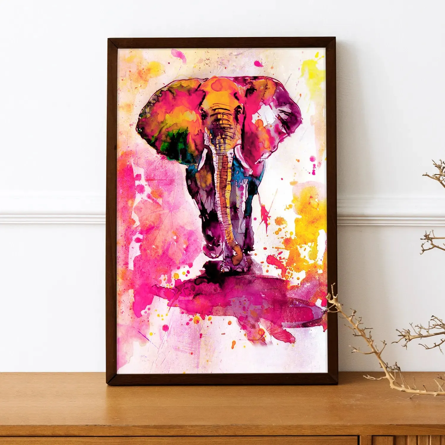 Colorful Elephant Water Color Painting