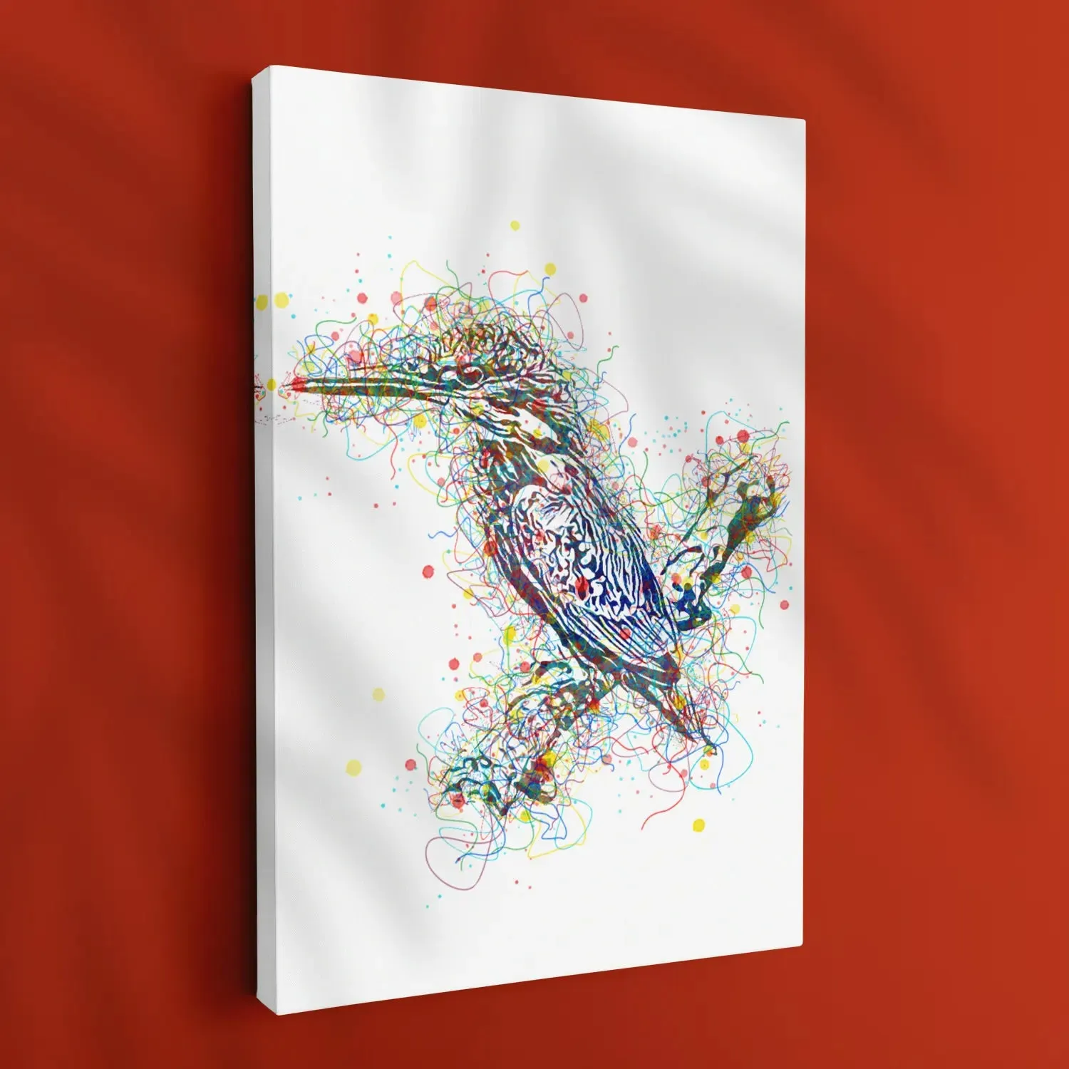 Colorful Kingfisher Bird Line Art