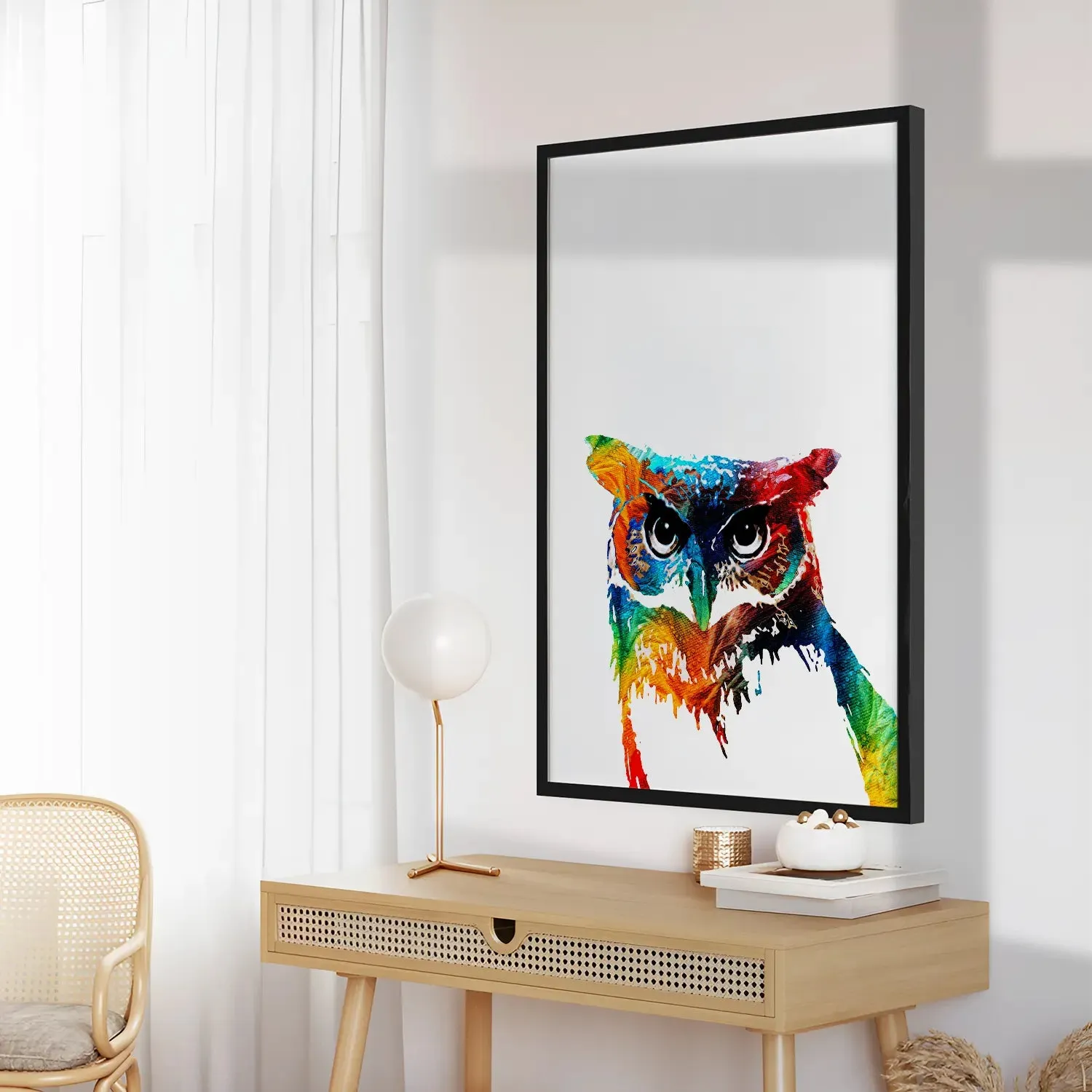 Colorful Owl Modern Art Painting
