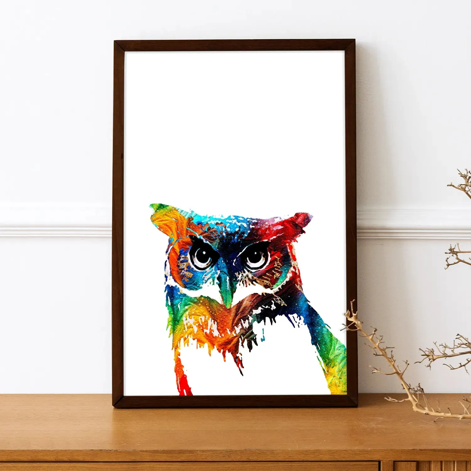 Colorful Owl Modern Art Painting
