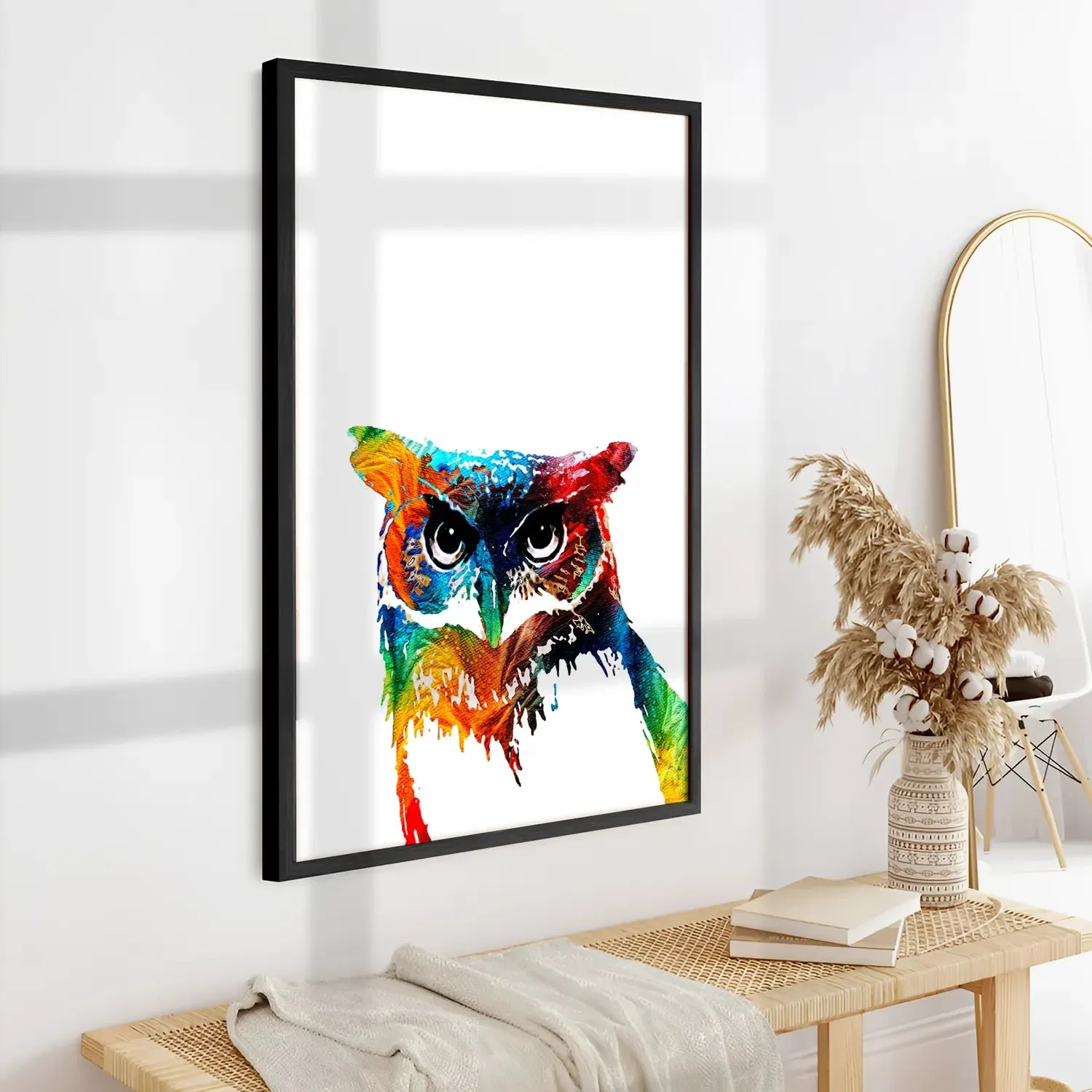 Colorful Owl Modern Art Painting