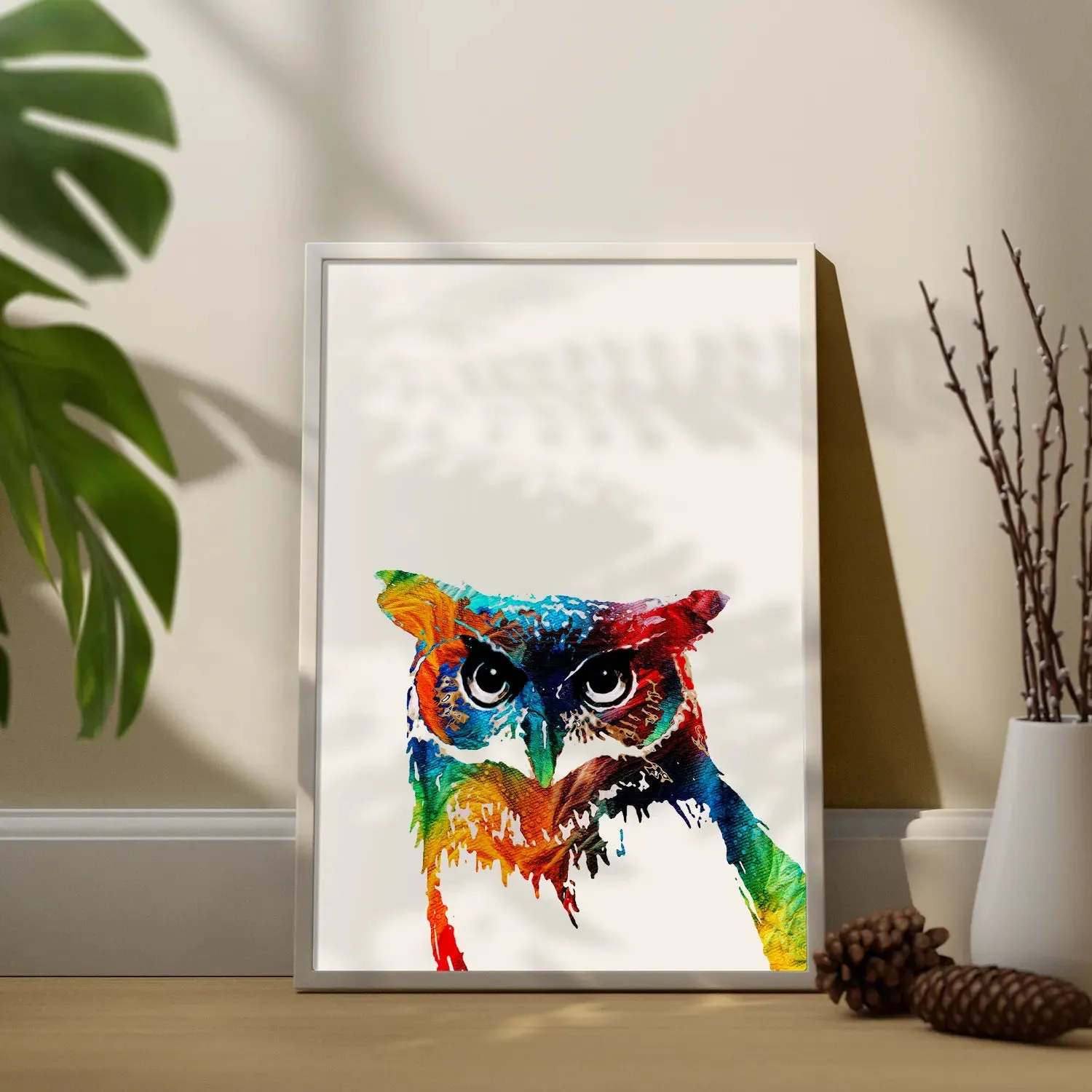 Colorful Owl Modern Art Painting