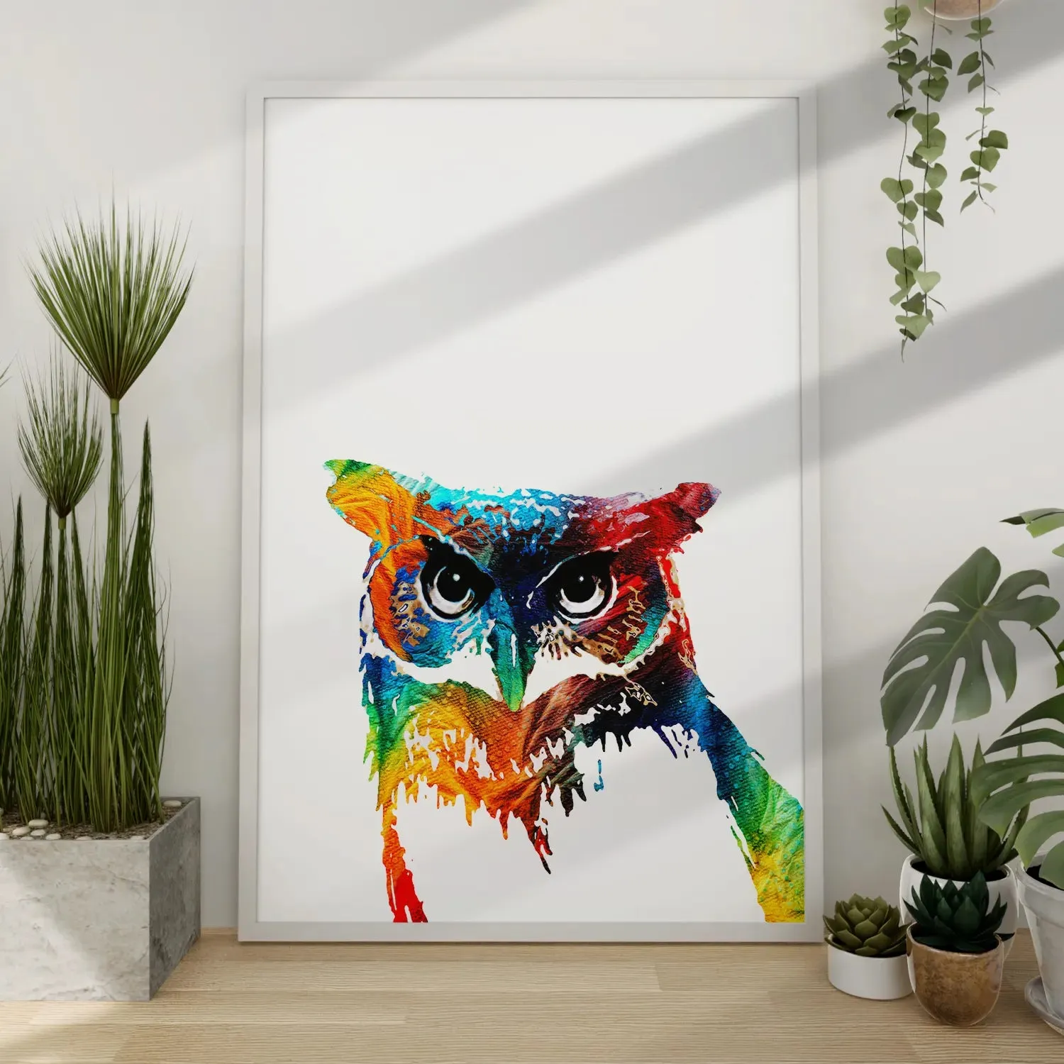Colorful Owl Modern Art Painting