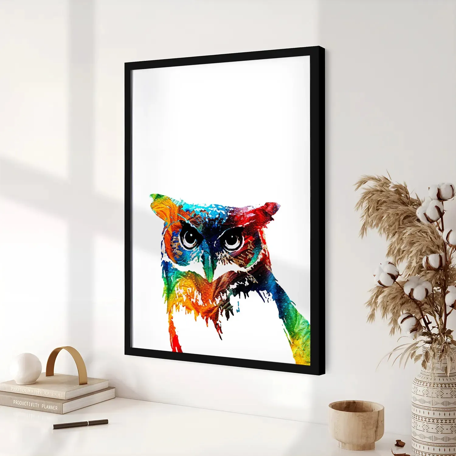 Colorful Owl Modern Art Painting