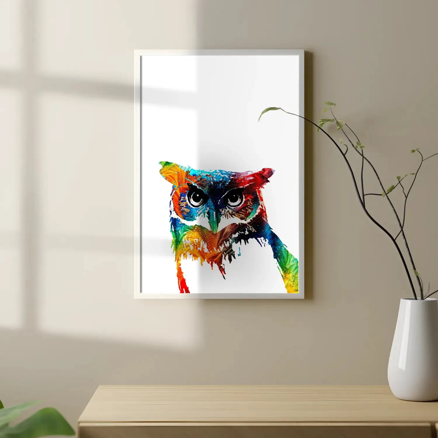 Colorful Owl Modern Art Painting