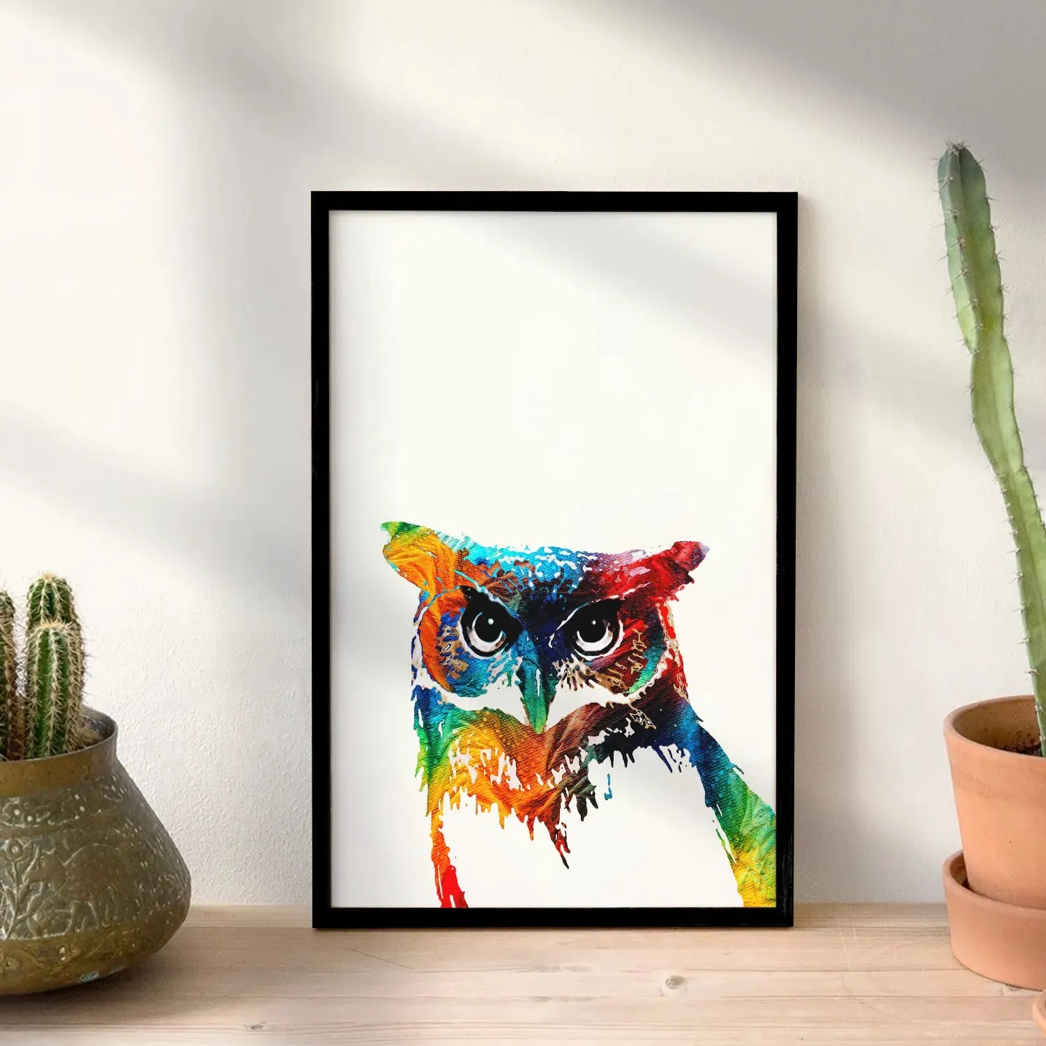 Colorful Owl Modern Art Painting