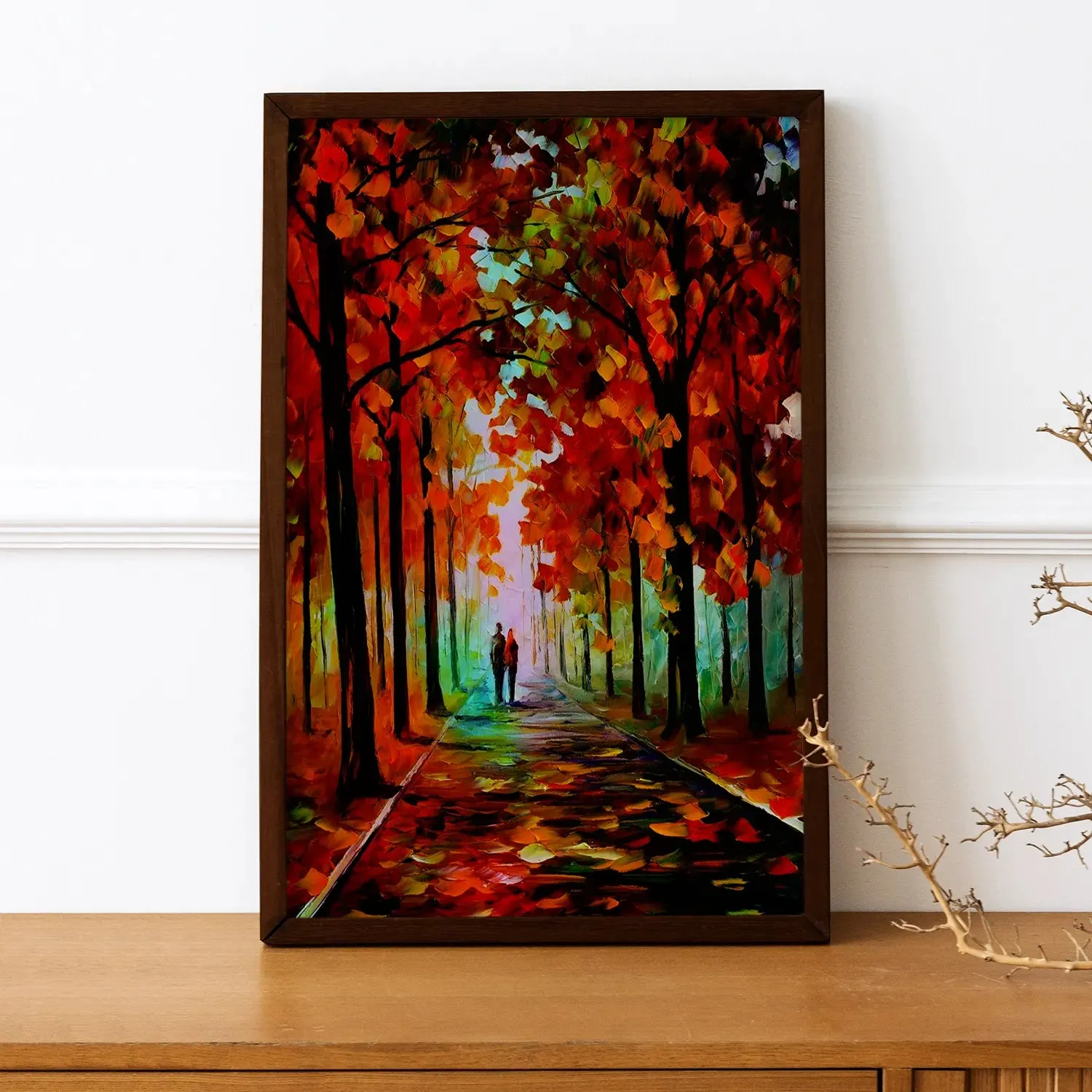 Colourful Autumn Trees And Couple