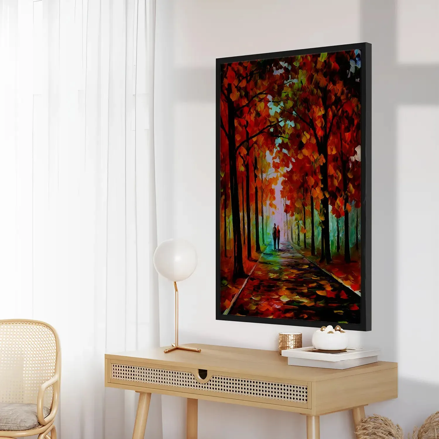Colourful Autumn Trees And Couple