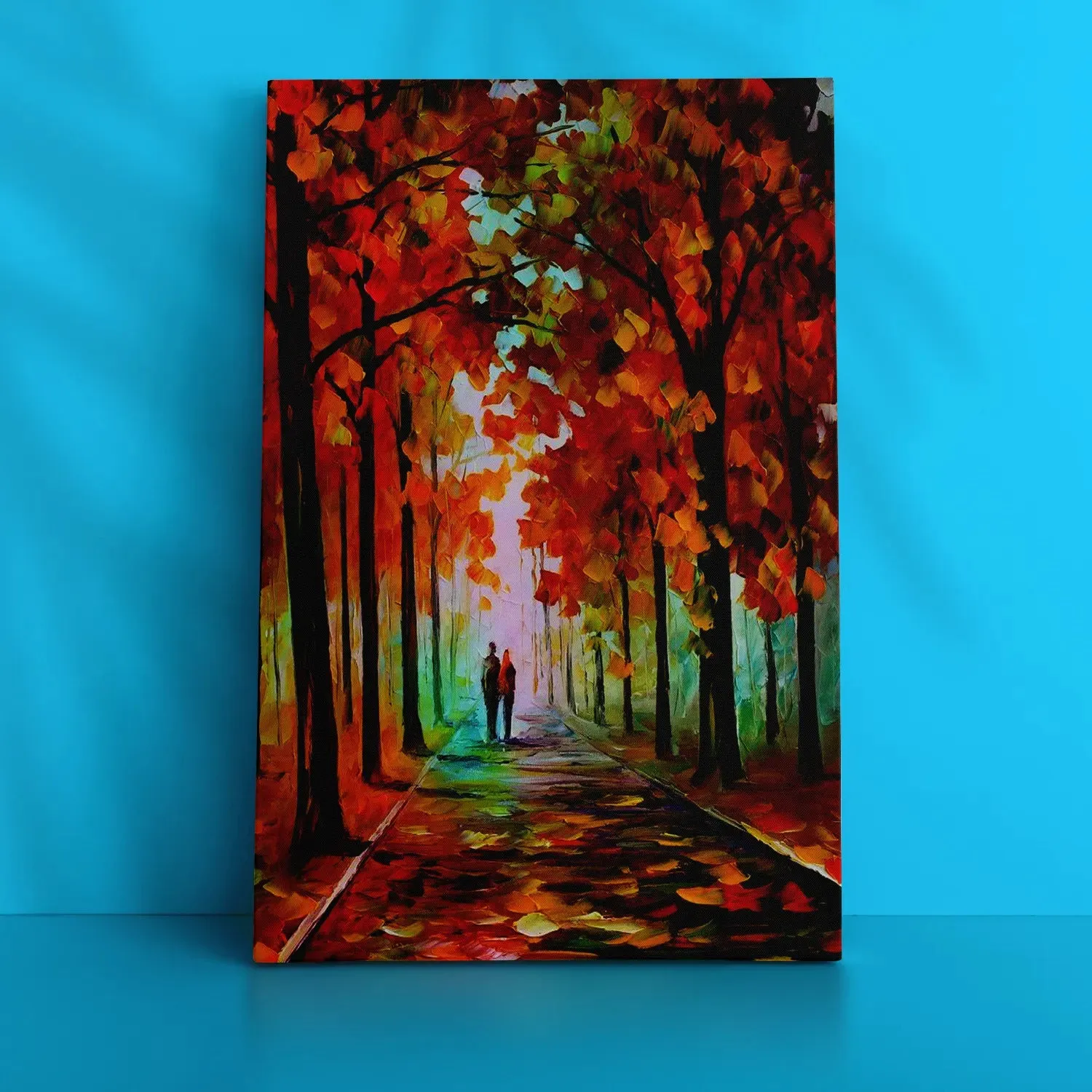 Colourful Autumn Trees And Couple