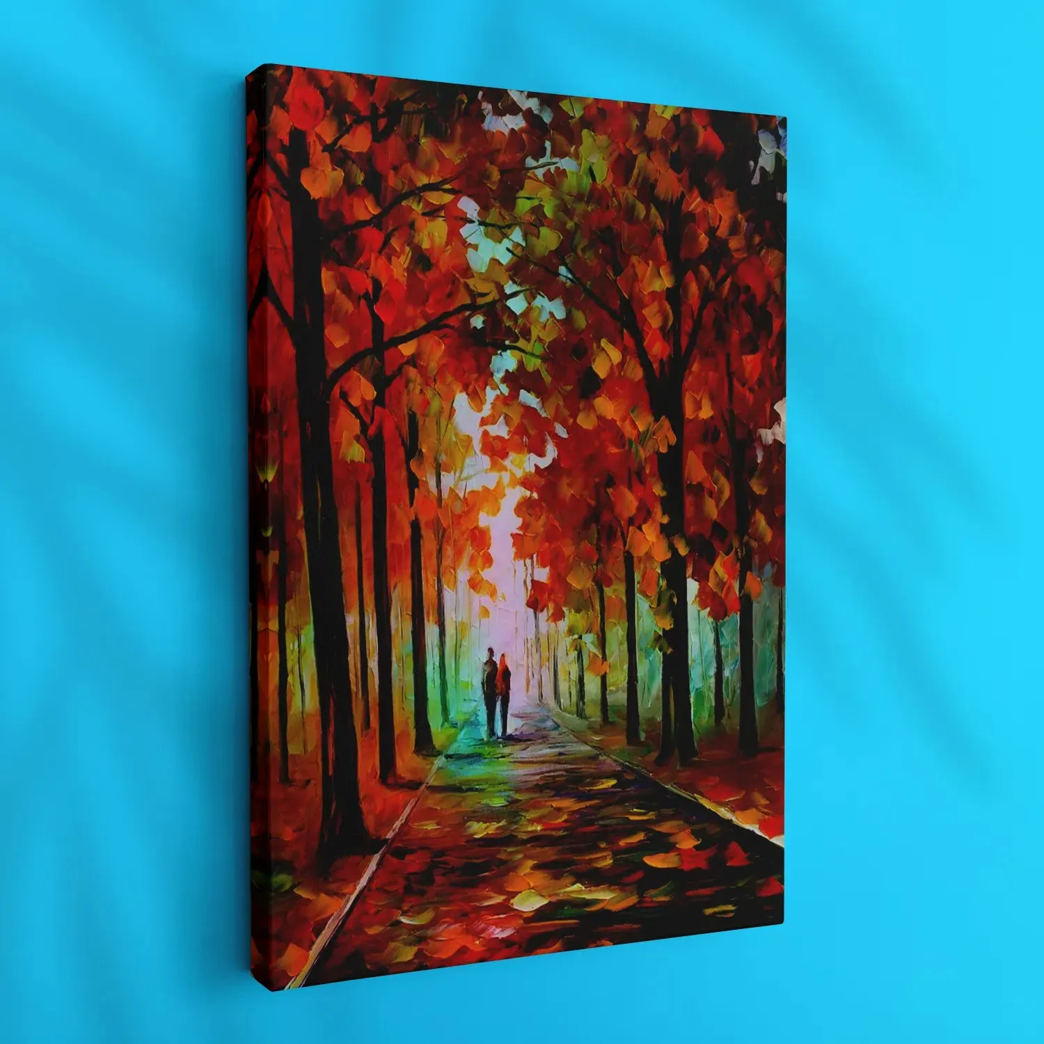 Colourful Autumn Trees And Couple