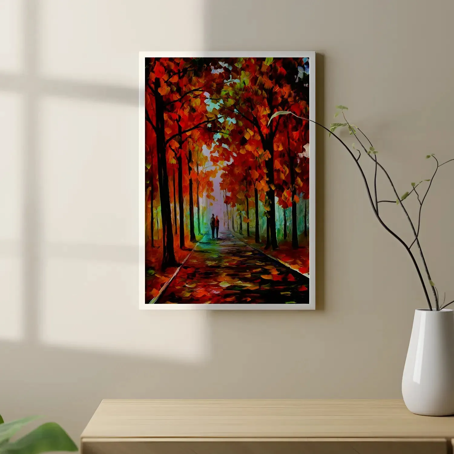 Colourful Autumn Trees And Couple