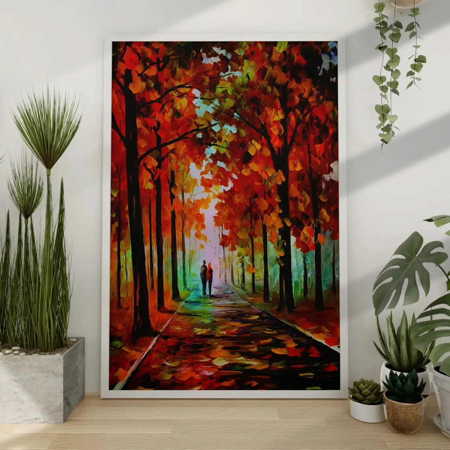 Colourful Autumn Trees And Couple