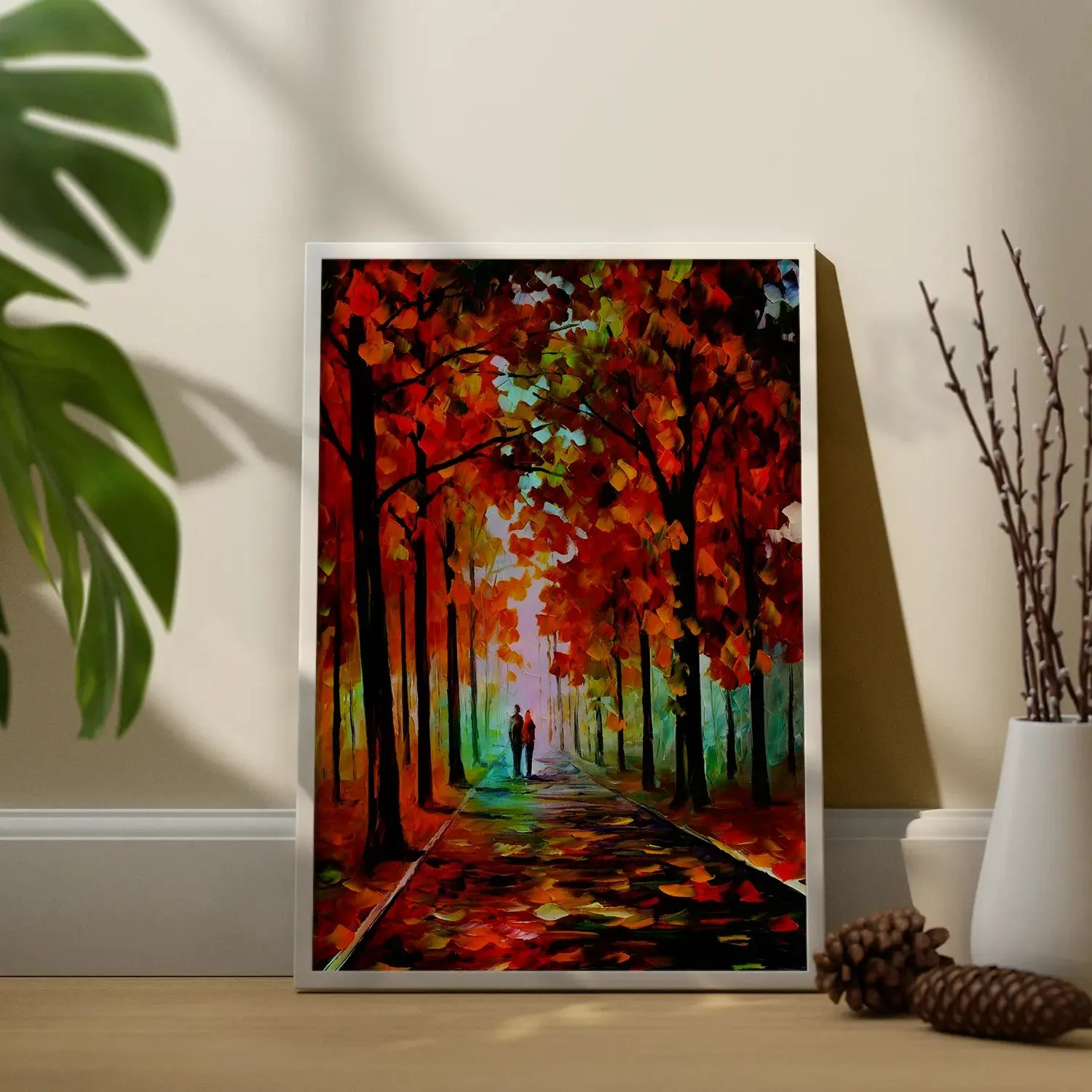 Colourful Autumn Trees And Couple