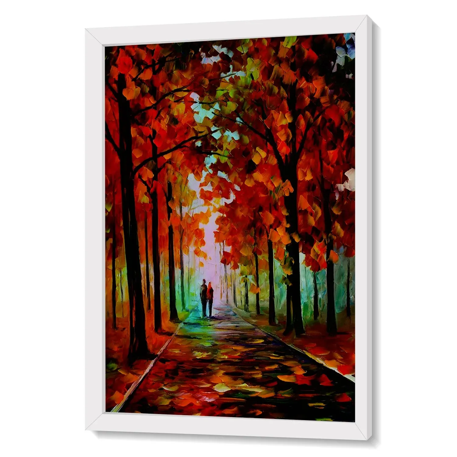 Colourful Autumn Trees And Couple