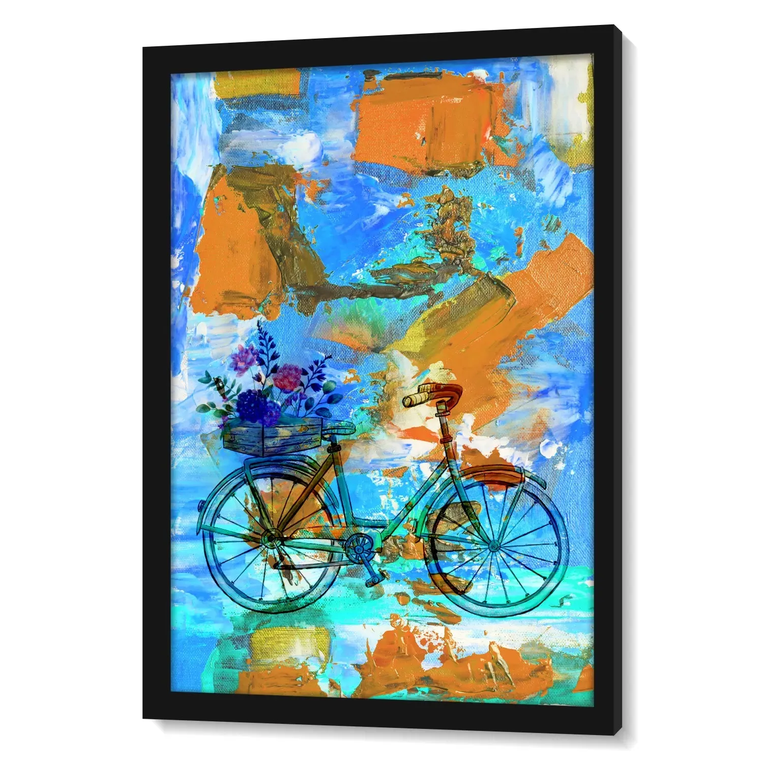 Cycle With Flowers On Back Seat