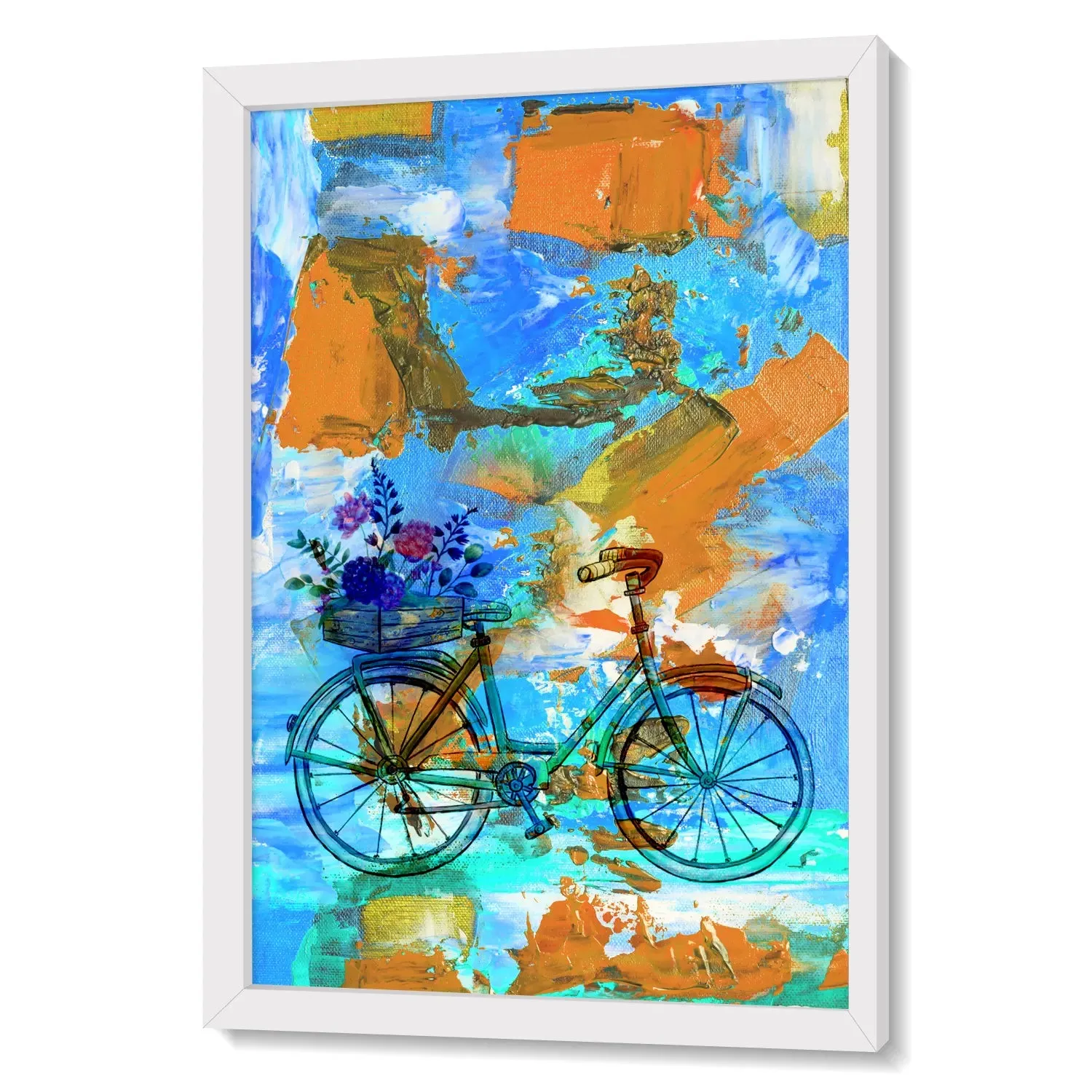 Cycle With Flowers On Back Seat