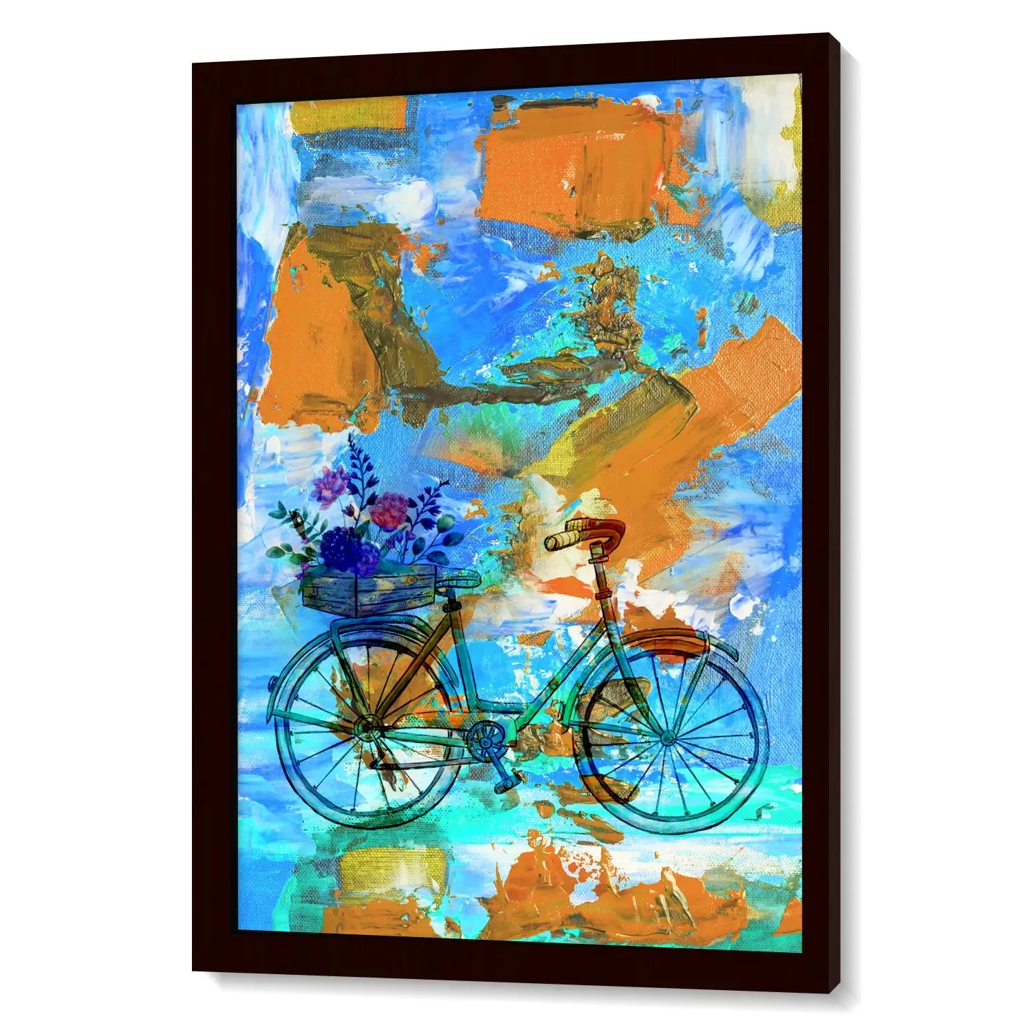Cycle With Flowers On Back Seat