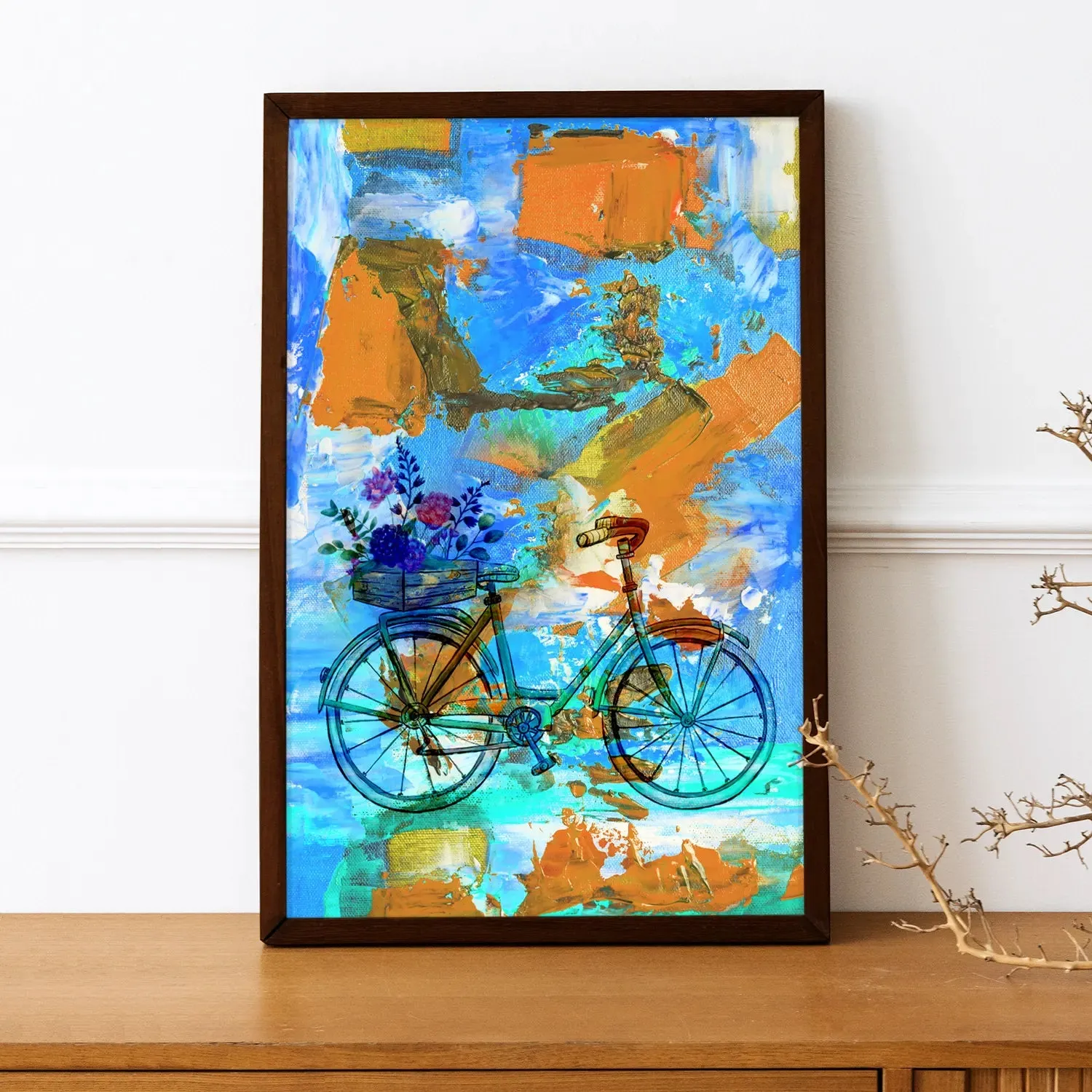 Cycle With Flowers On Back Seat
