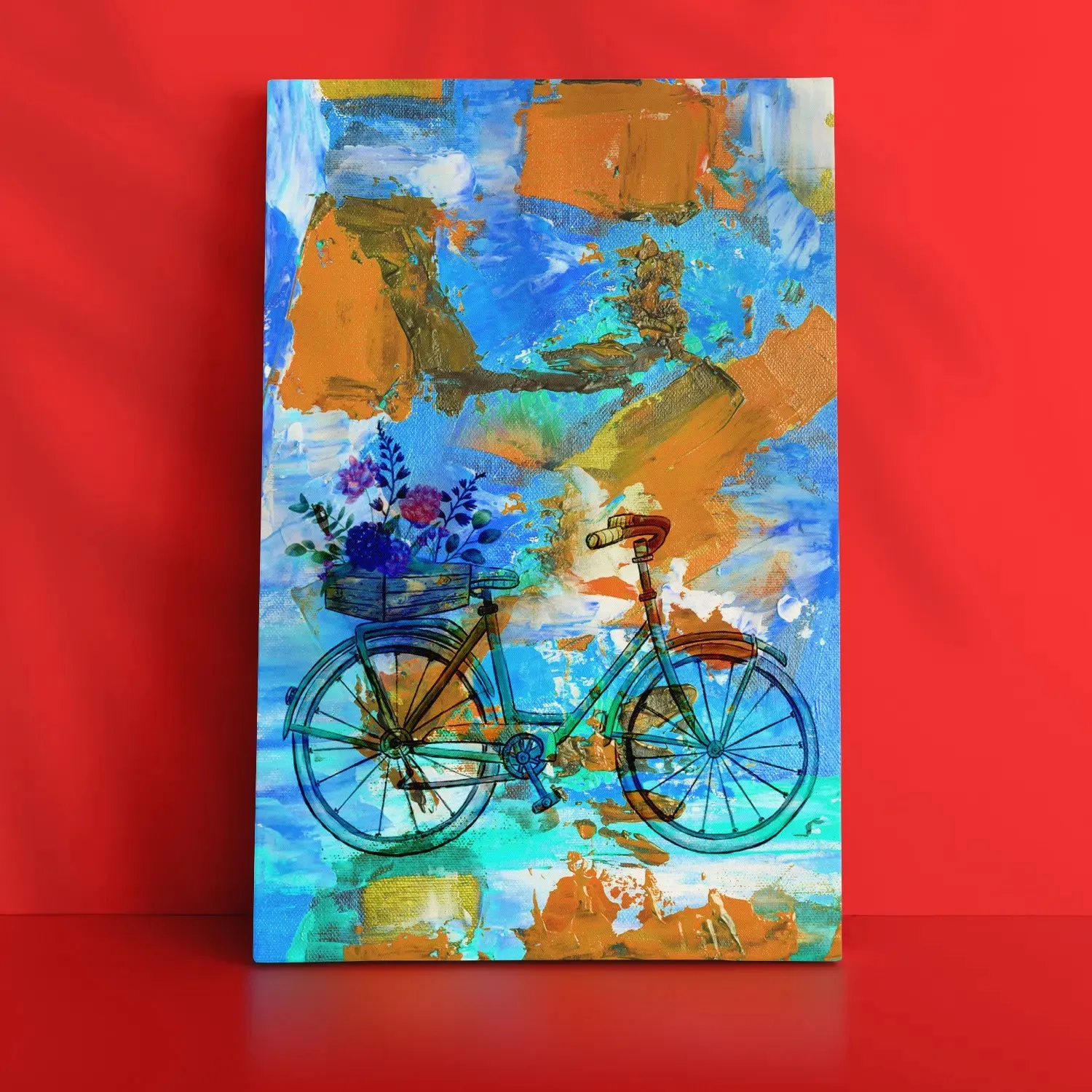 Cycle With Flowers On Back Seat