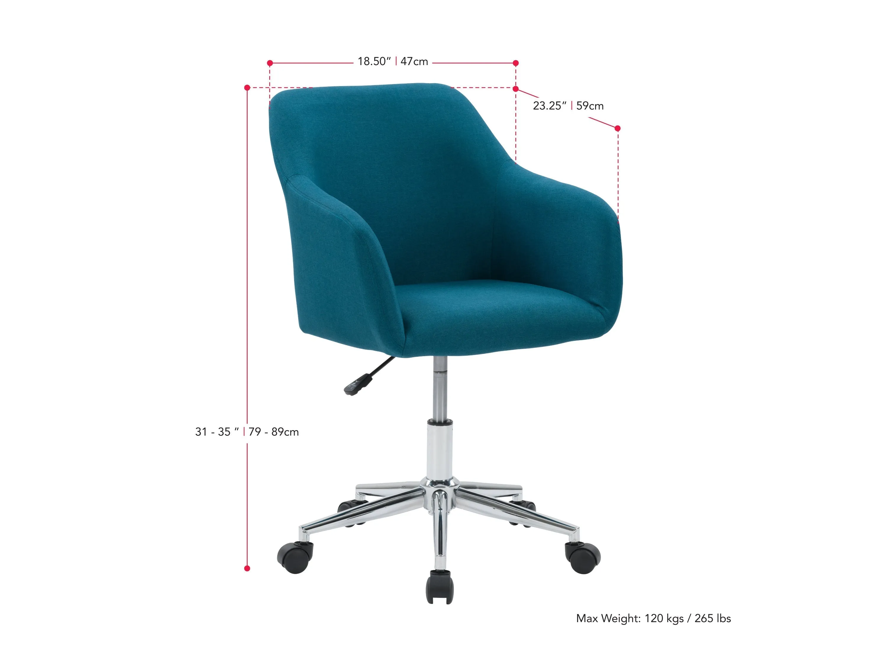 Dark Blue Office Chair with Arms