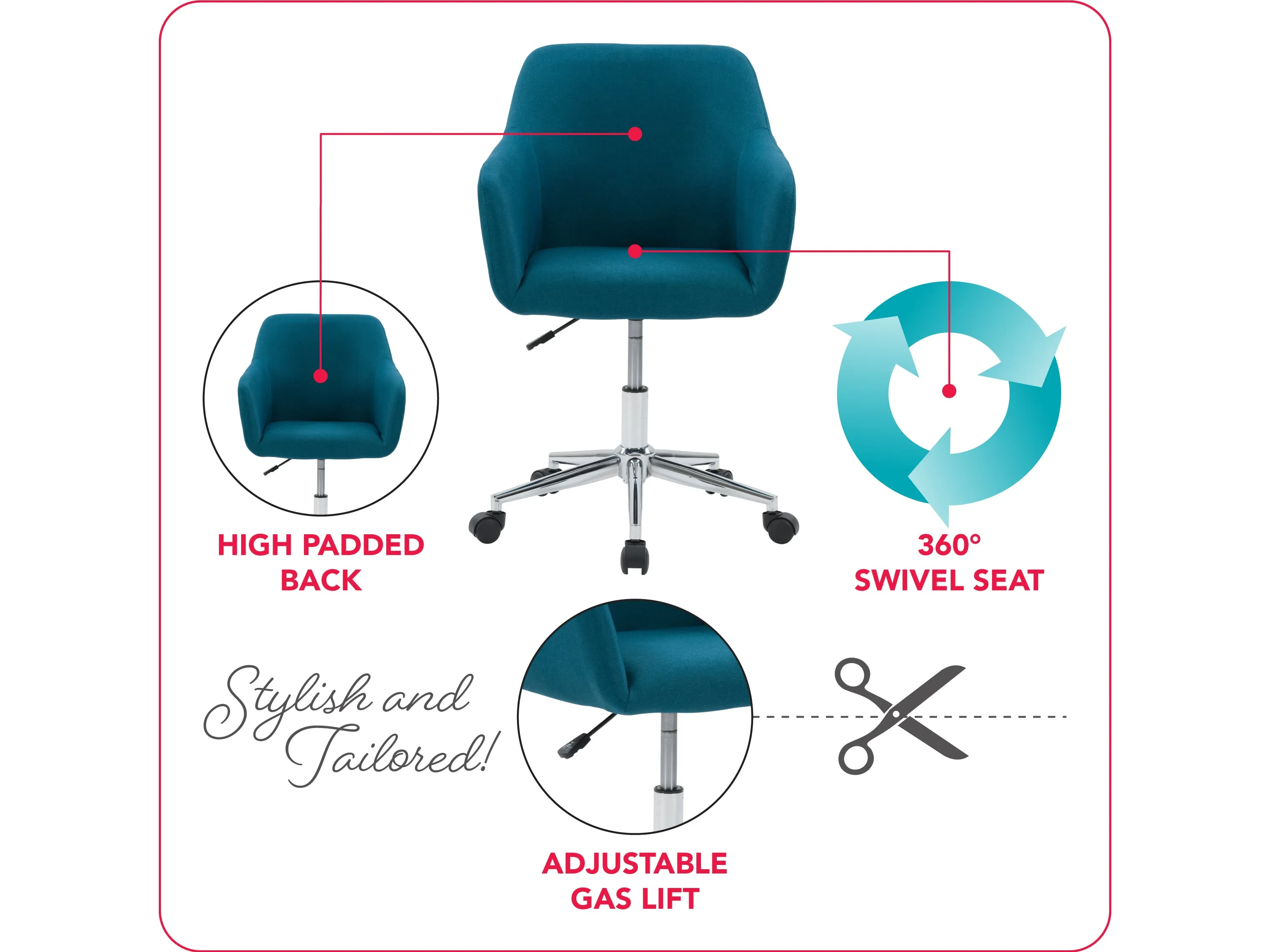 Dark Blue Office Chair with Arms